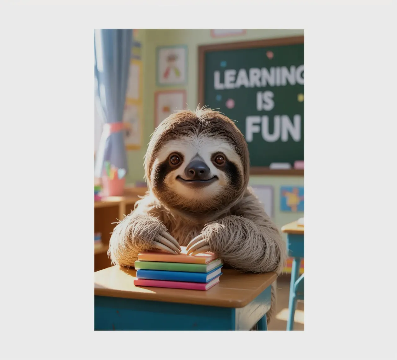 School motivation: Learning is fun, sloth notebook by SlothStella