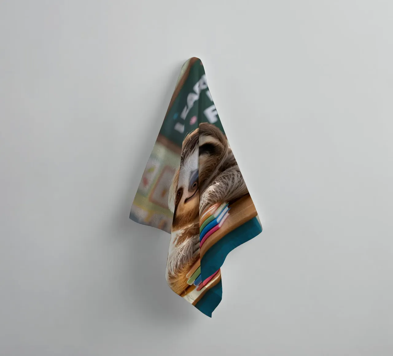 School motivation: Learning is fun, sloth towel by SlothStella