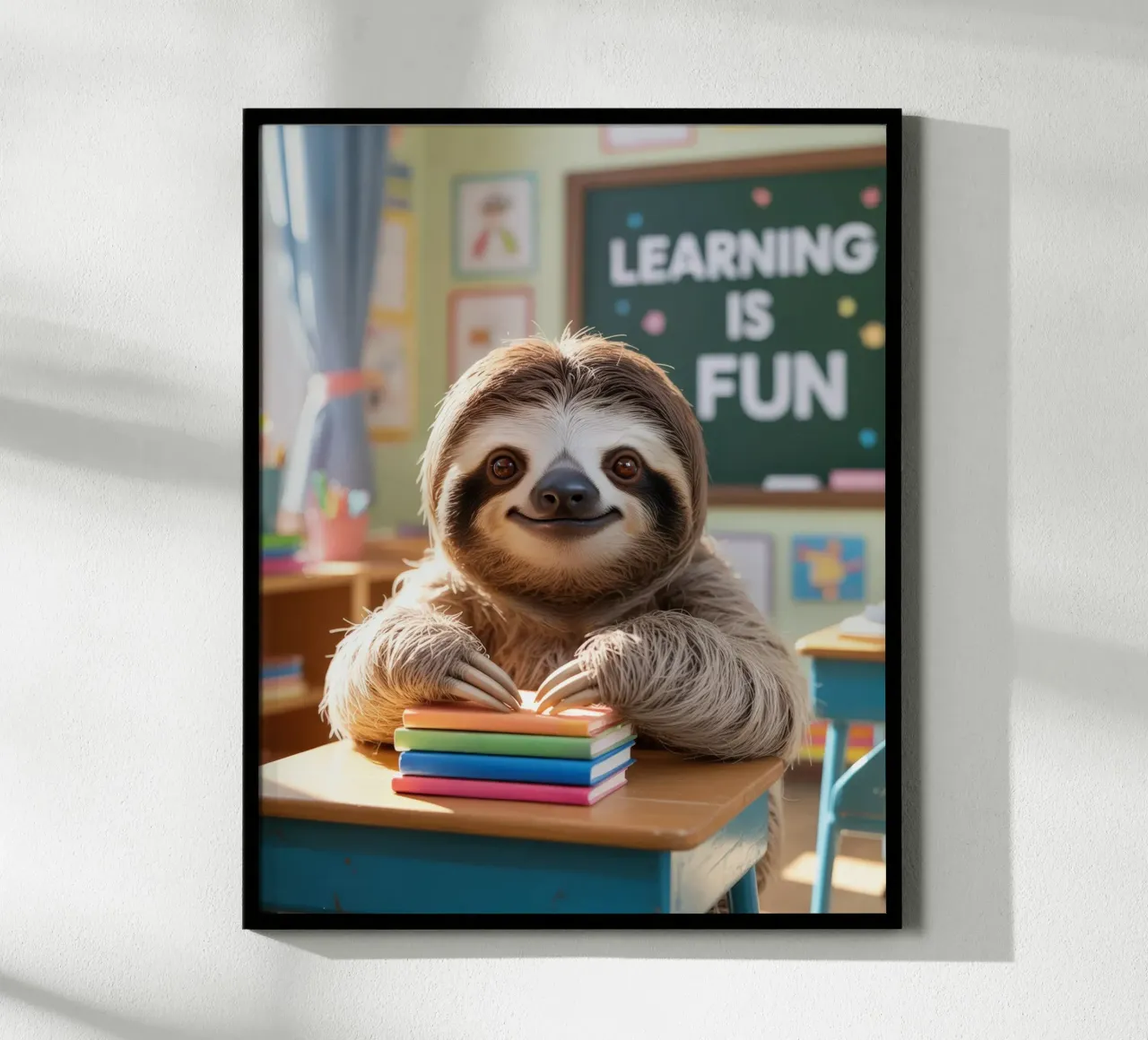 School motivation: Learning is fun, sloth poster by SlothStella
