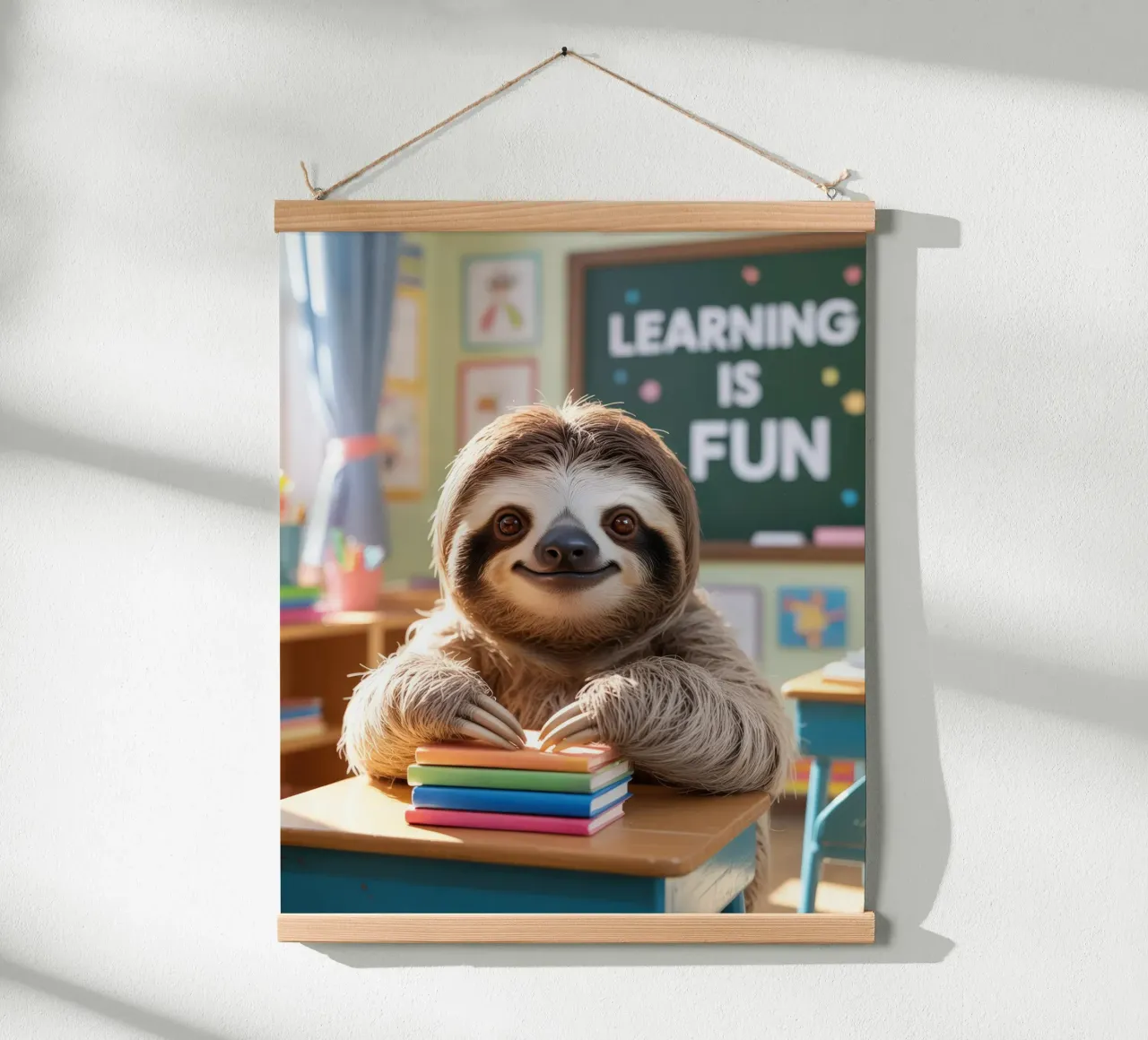 School motivation: Learning is fun, sloth poster by SlothStella