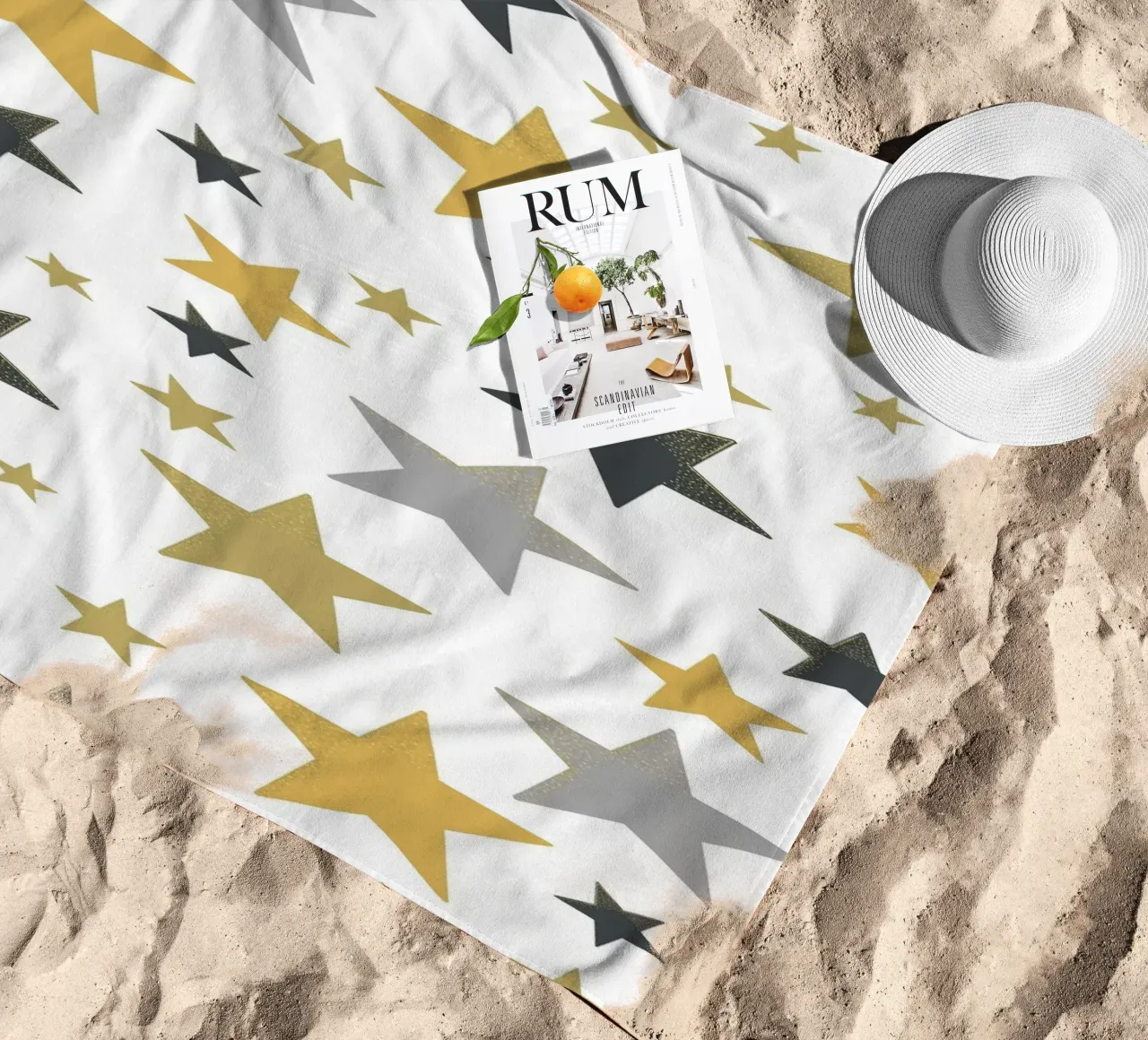 Stelle d'oro e d'argento che brillano telo mare da gulsengunel