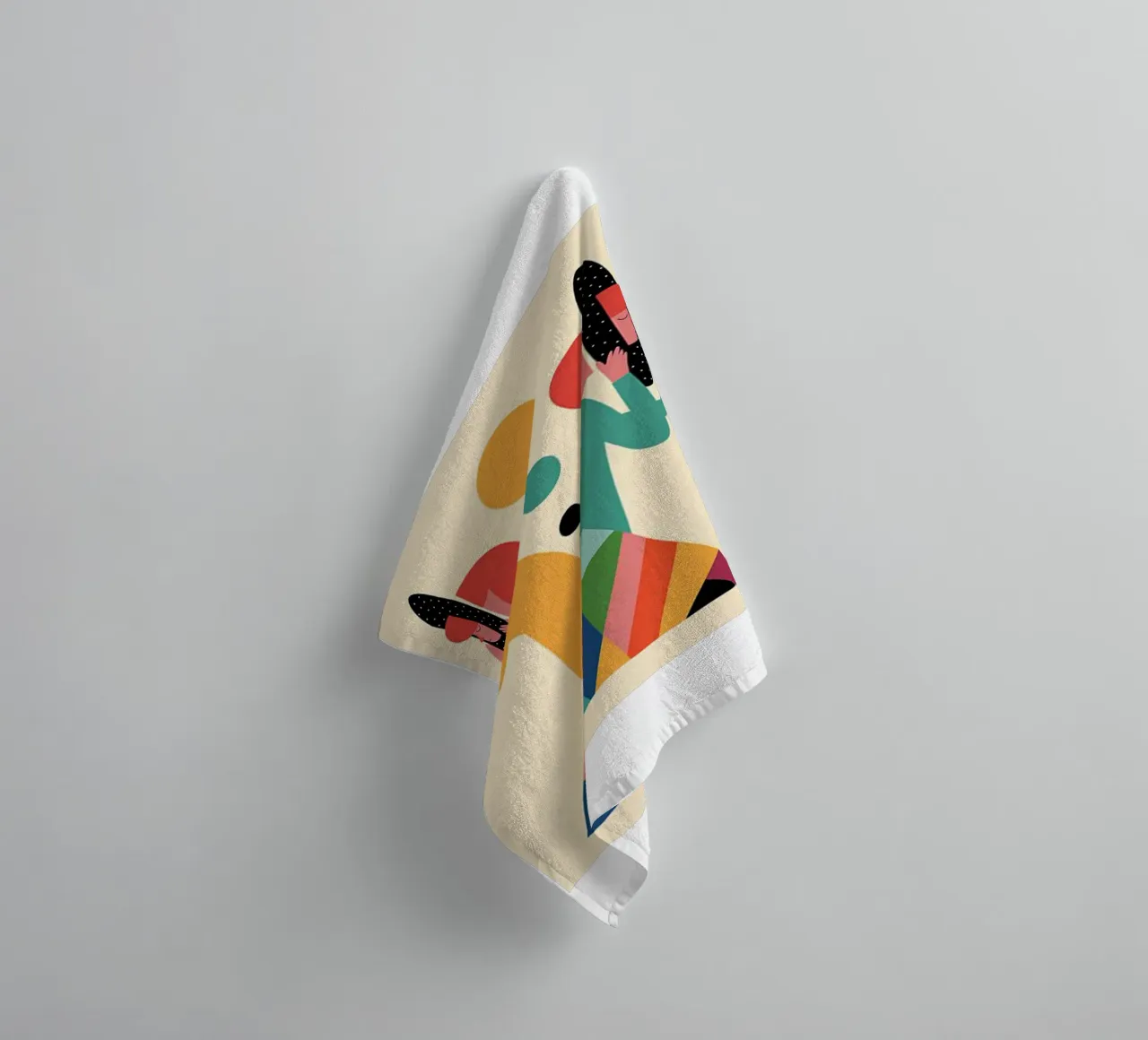 two people looking in the mirror reflection towel by frea shop