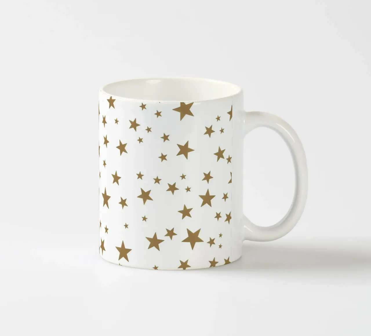 Stelle colorate bianche e dorate brillanti tazza in ceramica da gulsengunel