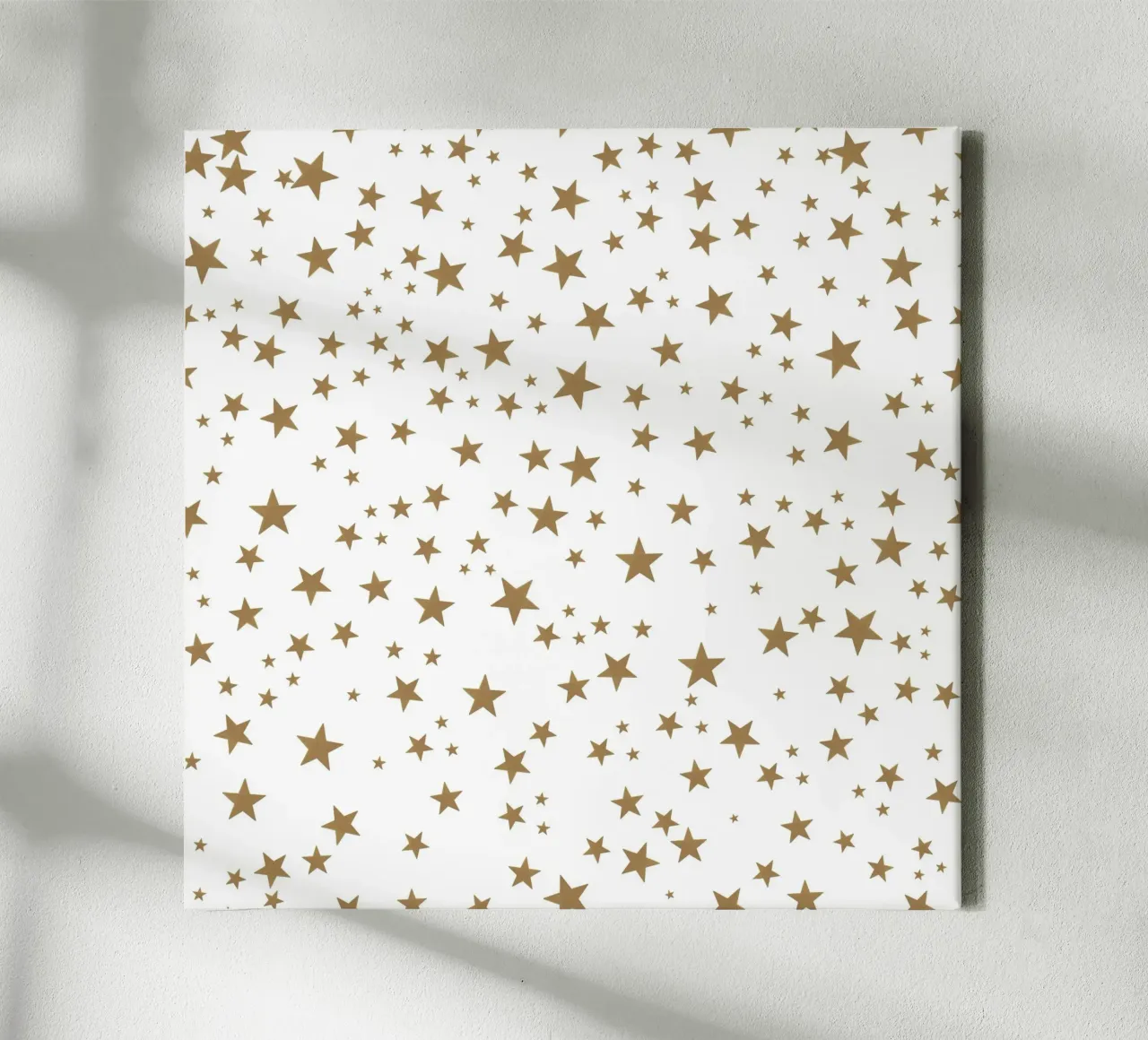 Stelle colorate bianche e dorate brillanti tela con Cornice a cassetta da gulsengunel
