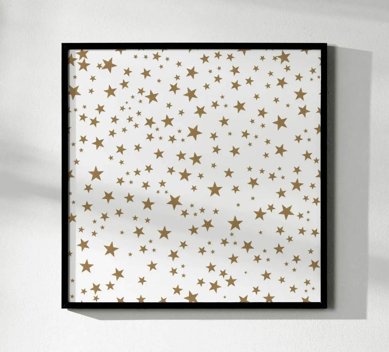 Stelle colorate bianche e dorate brillanti poster con telaio in alluminio da gulsengunel