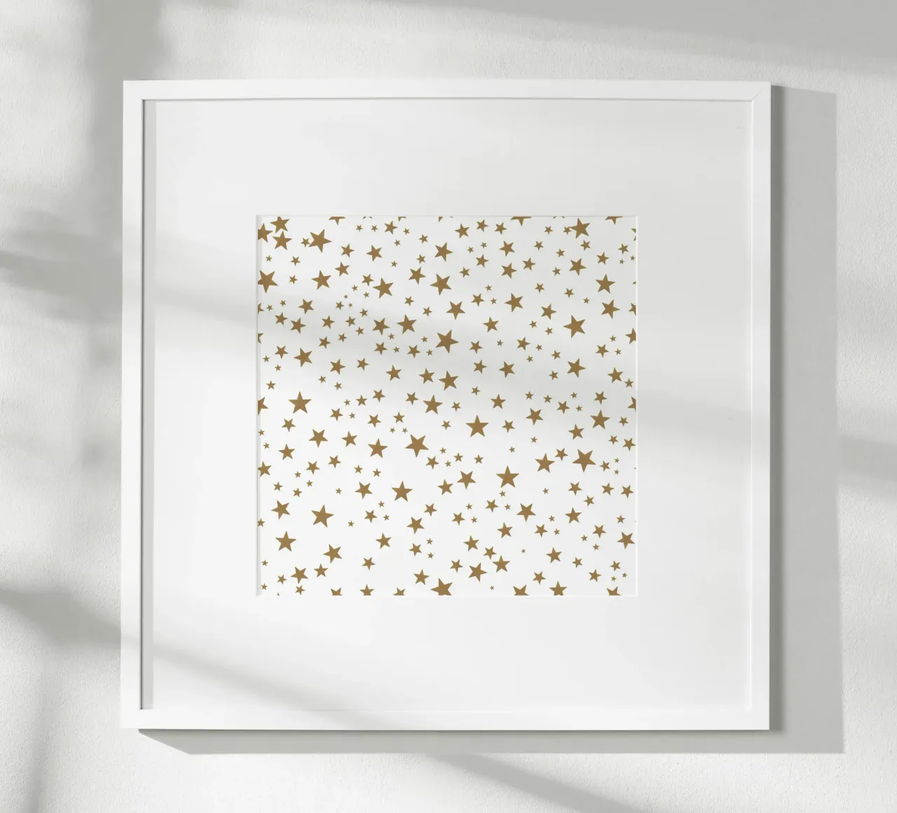 Stelle colorate bianche e dorate brillanti poster con telaio in alluminio da gulsengunel