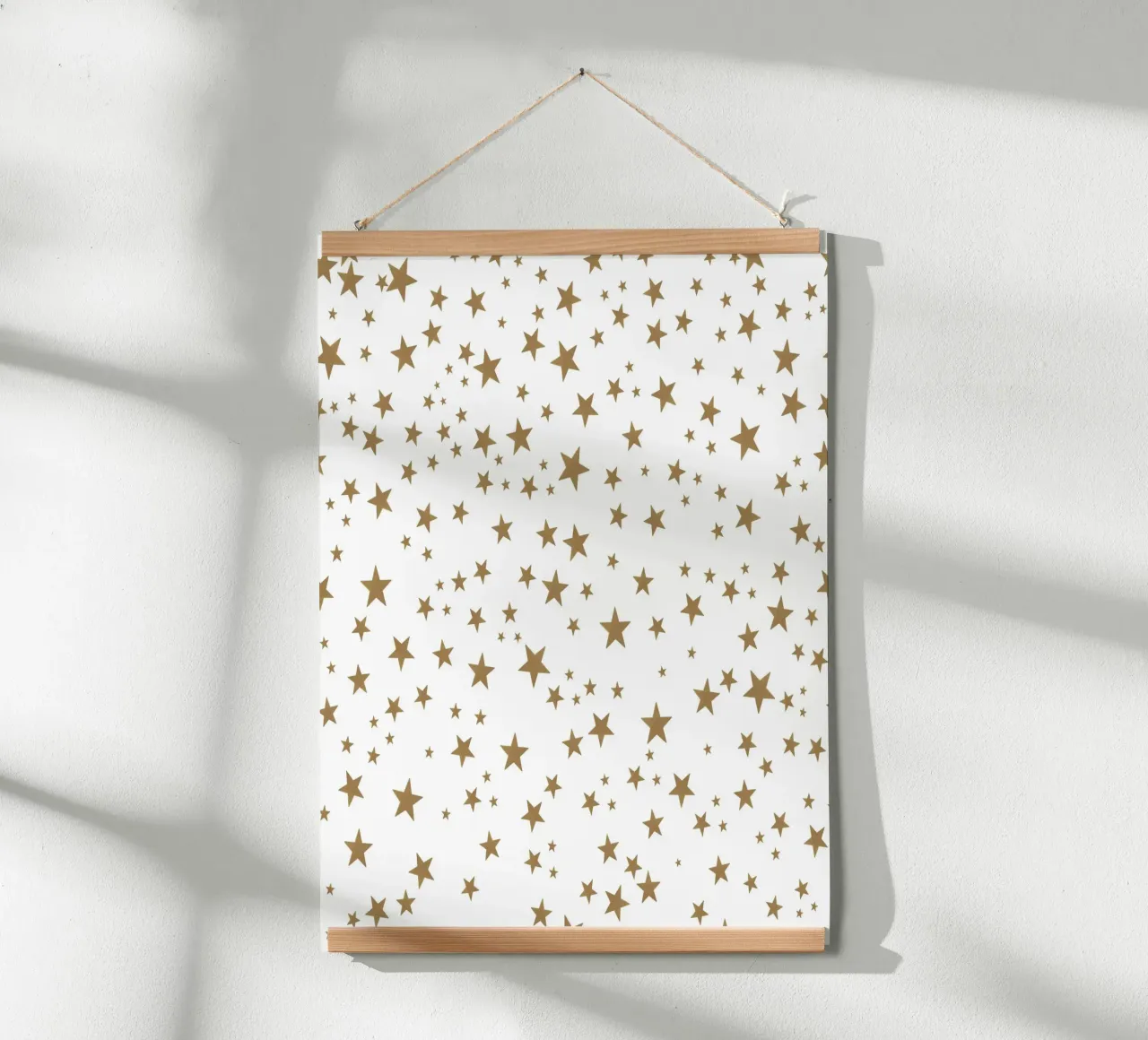 Stelle colorate bianche e dorate brillanti poster con telaio in alluminio da gulsengunel