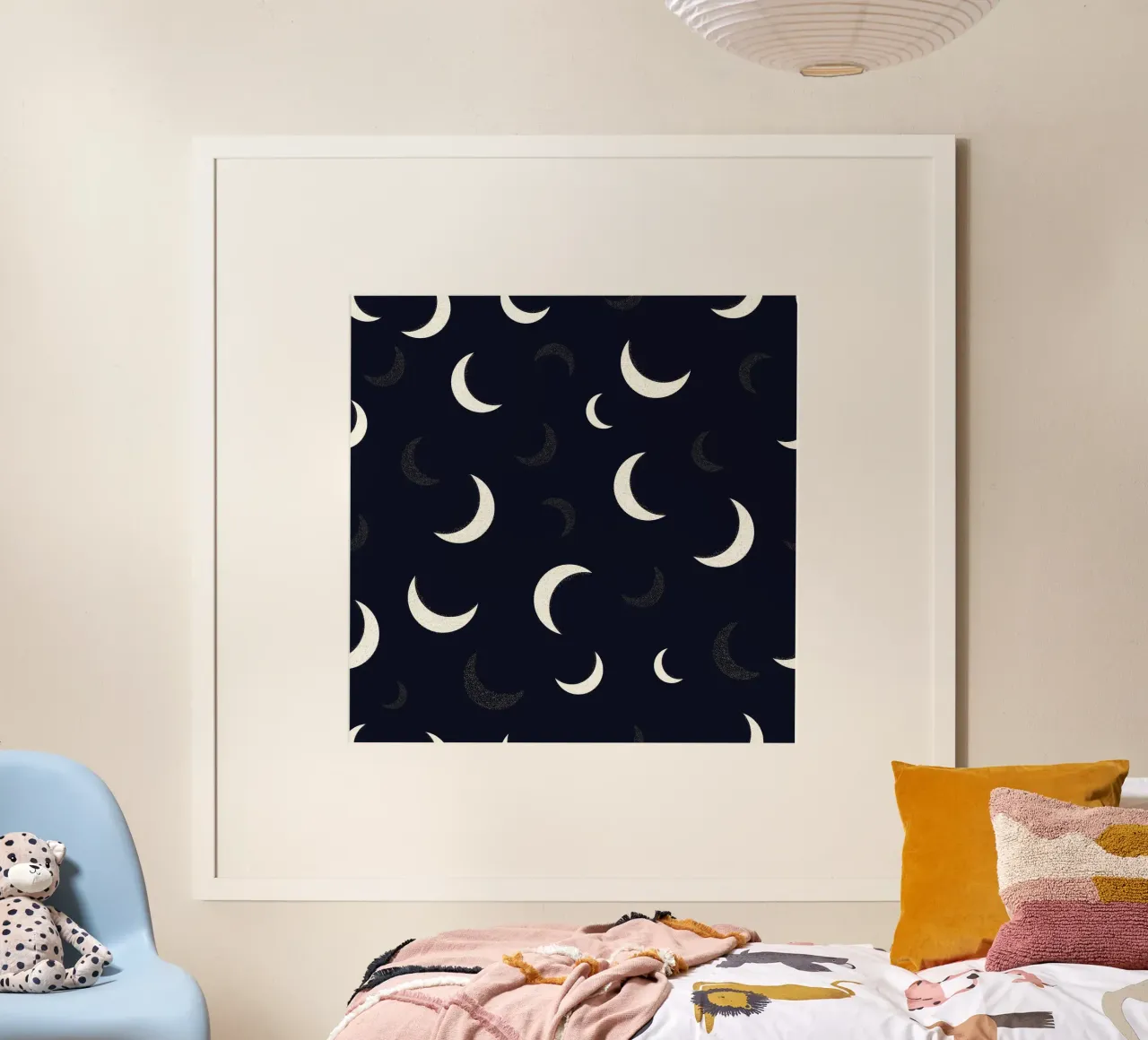 Lune d'oro splendenti poster con telaio in alluminio da gulsengunel