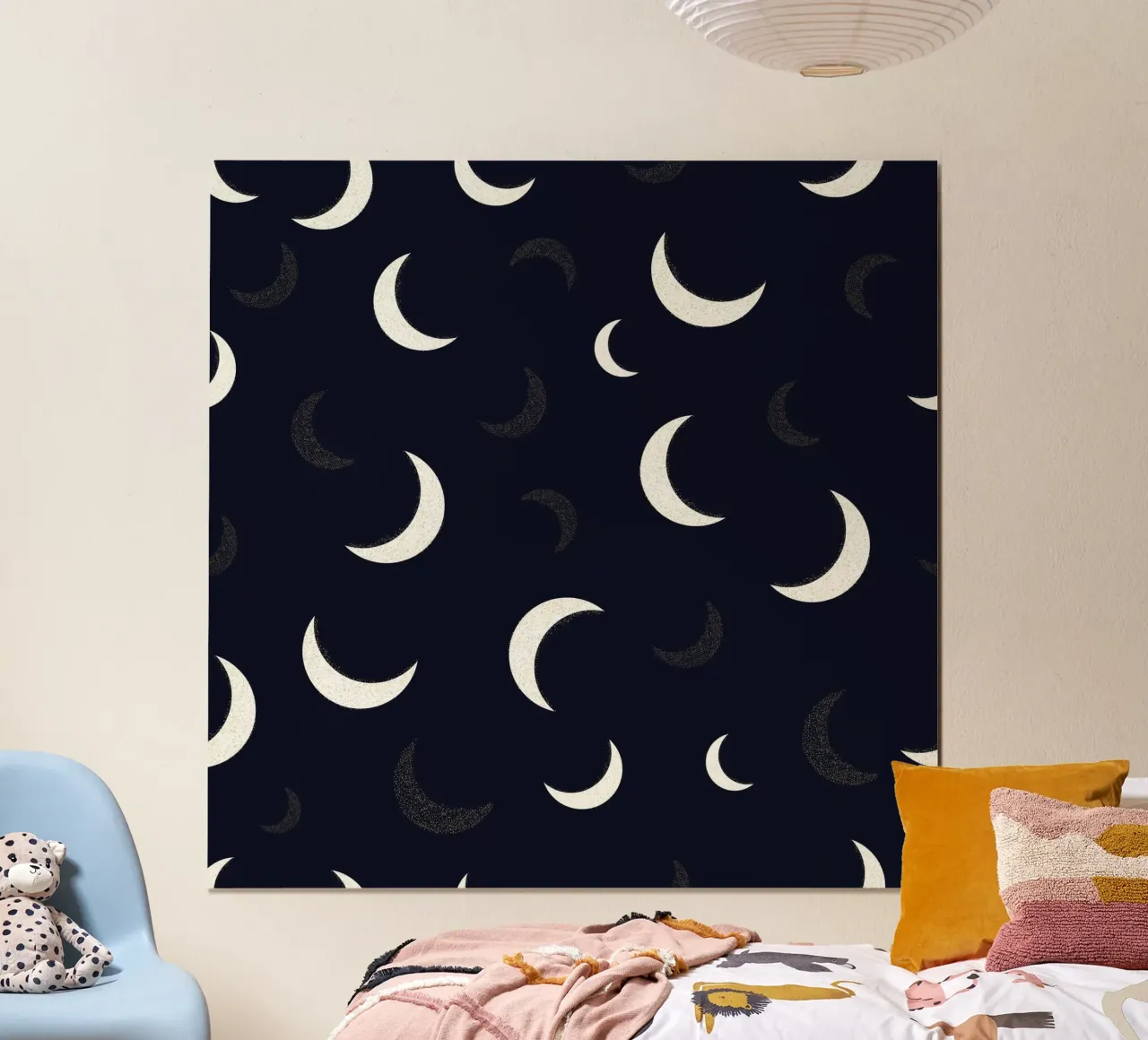 Lune d'oro splendenti poster con telaio in alluminio da gulsengunel