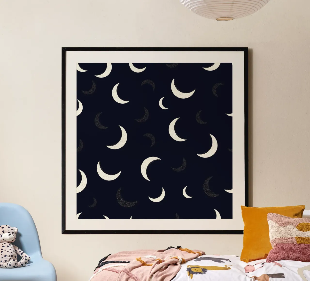 Lune d'oro splendenti poster con telaio in alluminio da gulsengunel