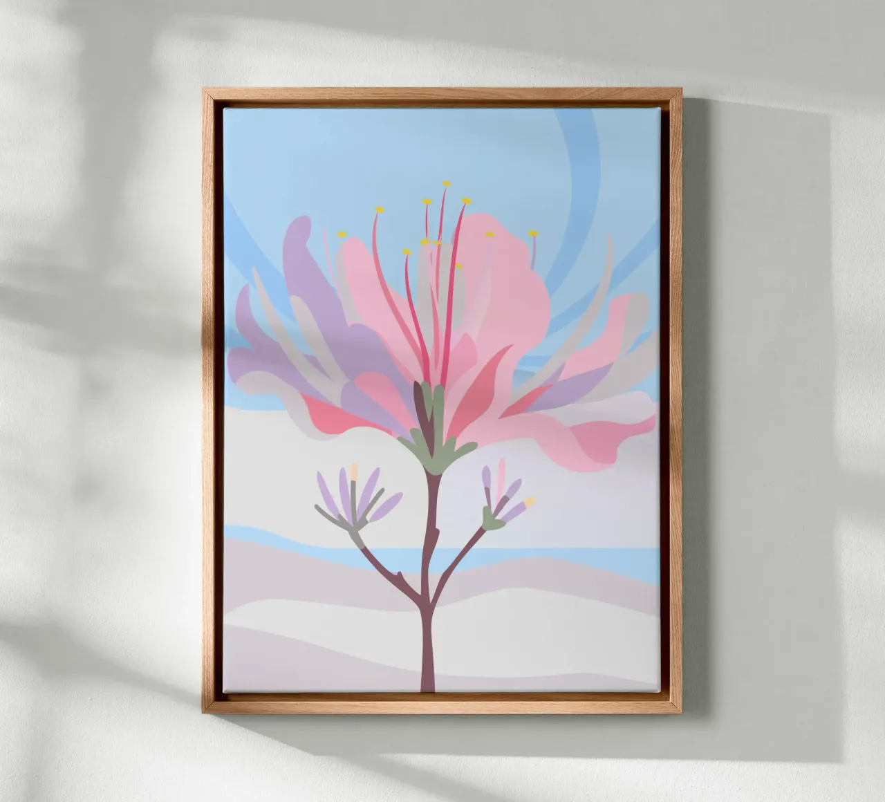 Fiore di Delonix Regia tela con Cornice a cassetta da HAPPY SHOP