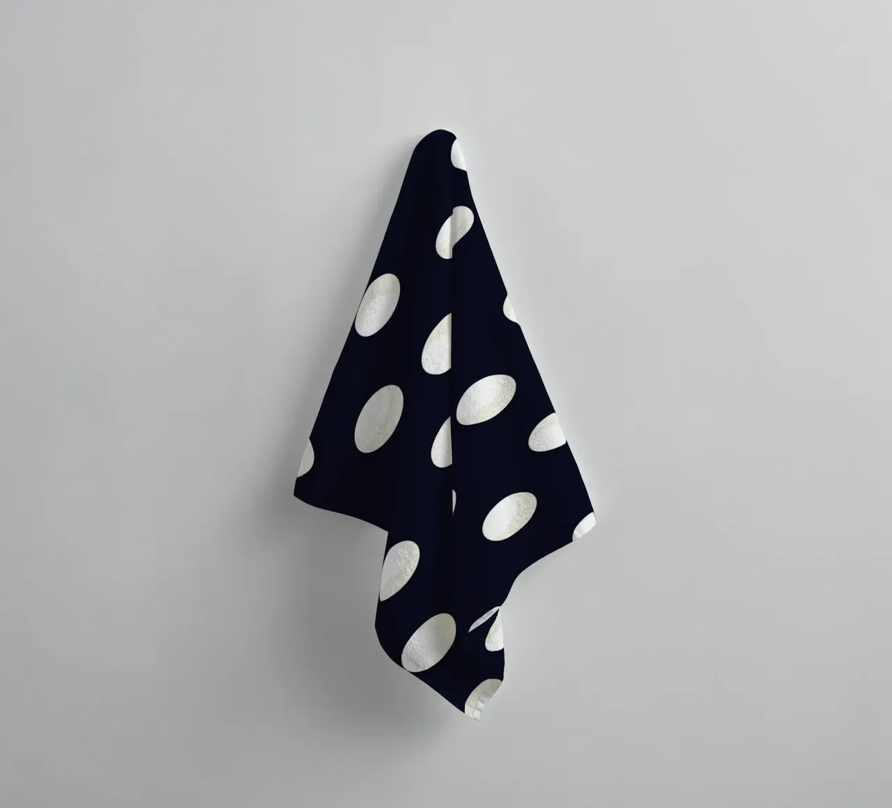 Shining golden and white dots navy colored pattern towel by gulsengunel