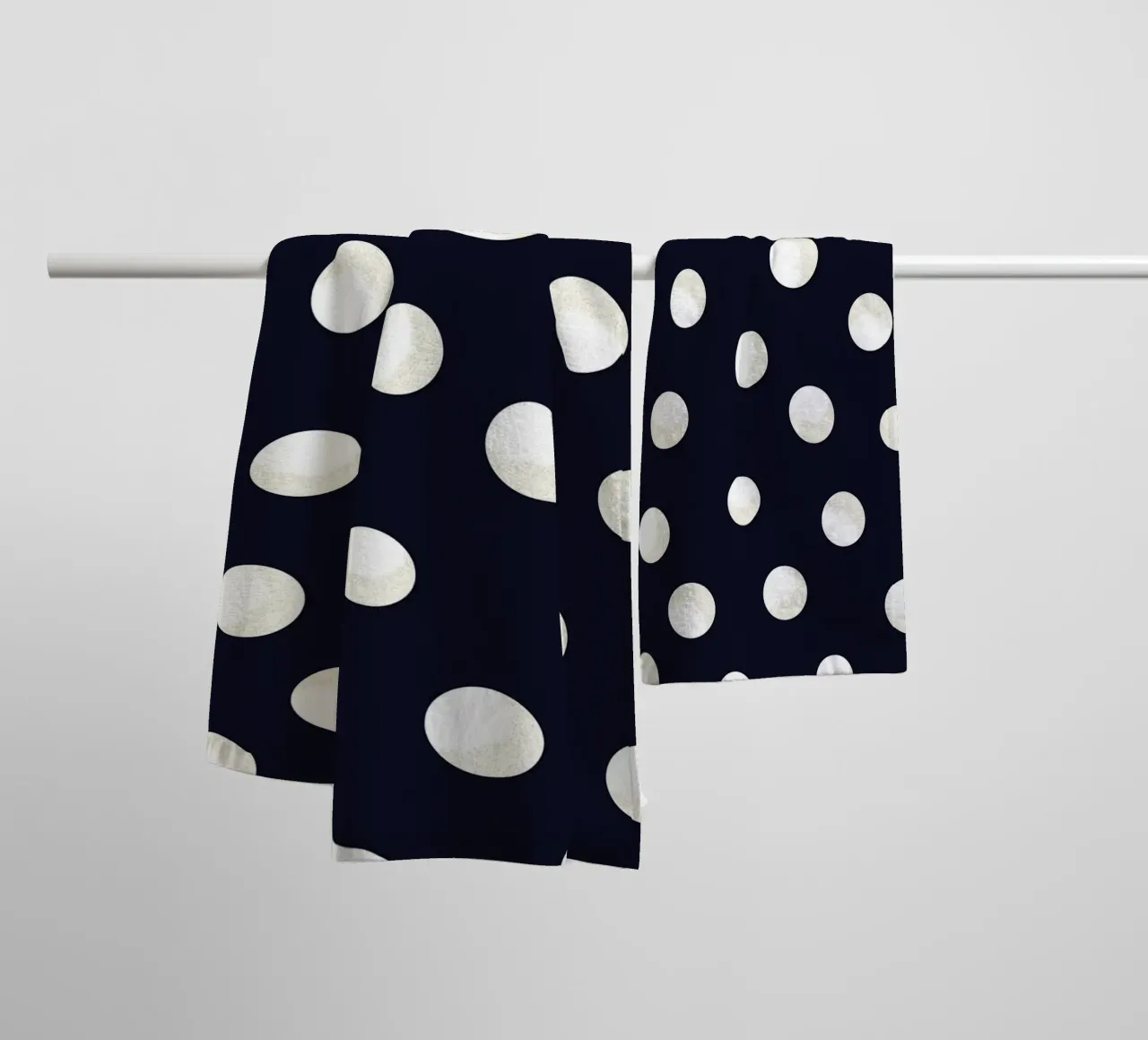 Shining golden and white dots navy colored pattern towel by gulsengunel