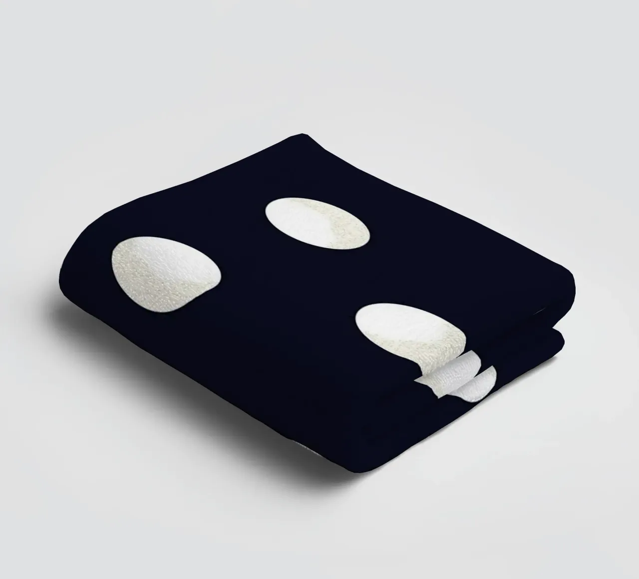 Shining golden and white dots navy colored pattern towel by gulsengunel