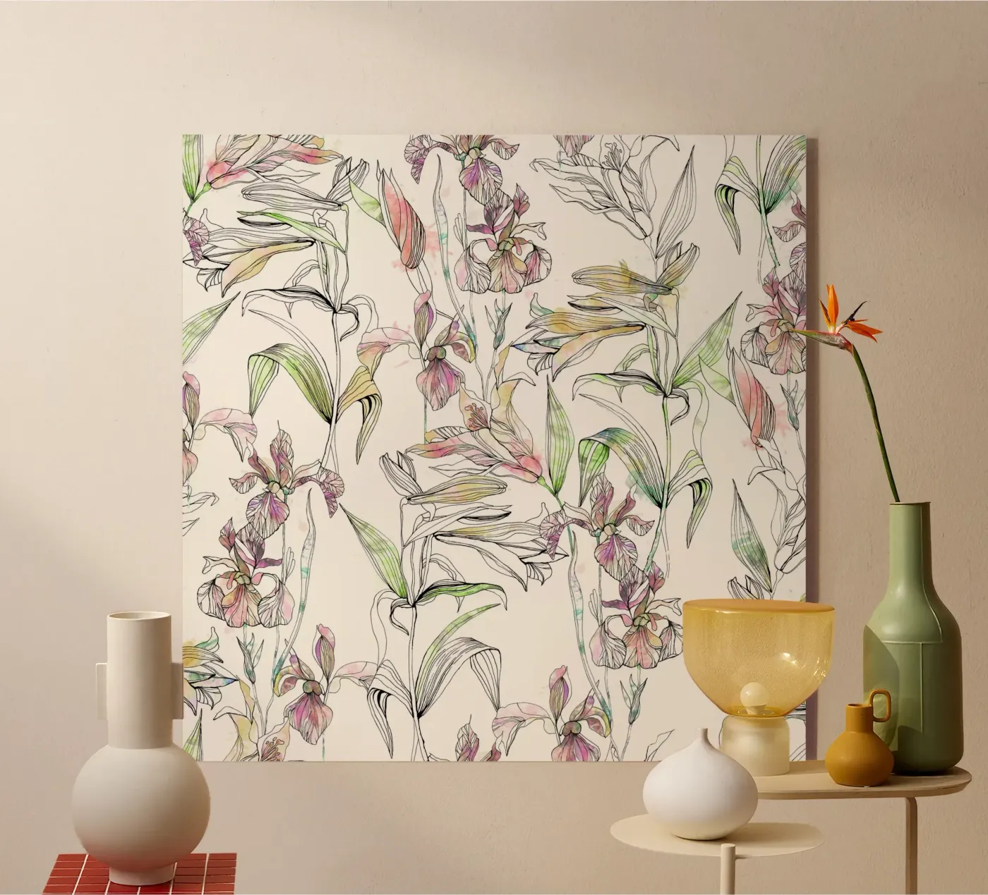 wateriris acryl van Giulio Iurissevich