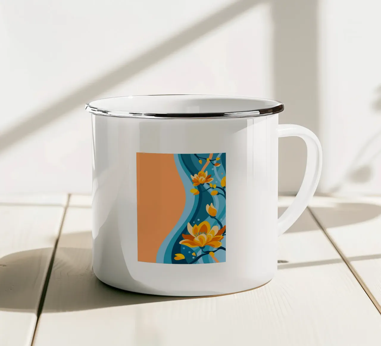 Fiore di magnolia tazza in smalto da HAPPY SHOP
