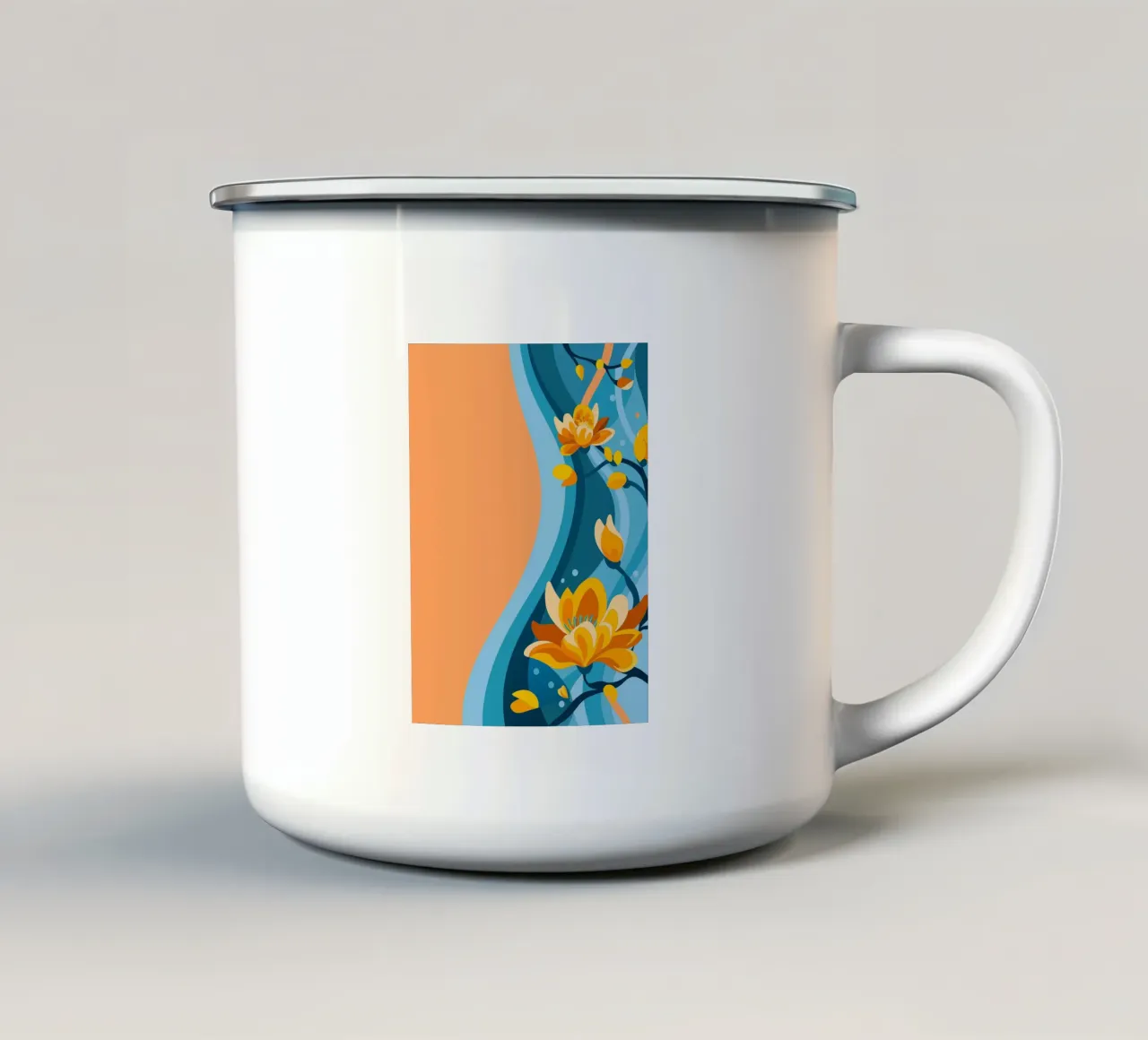 Fiore di magnolia tazza in smalto da HAPPY SHOP