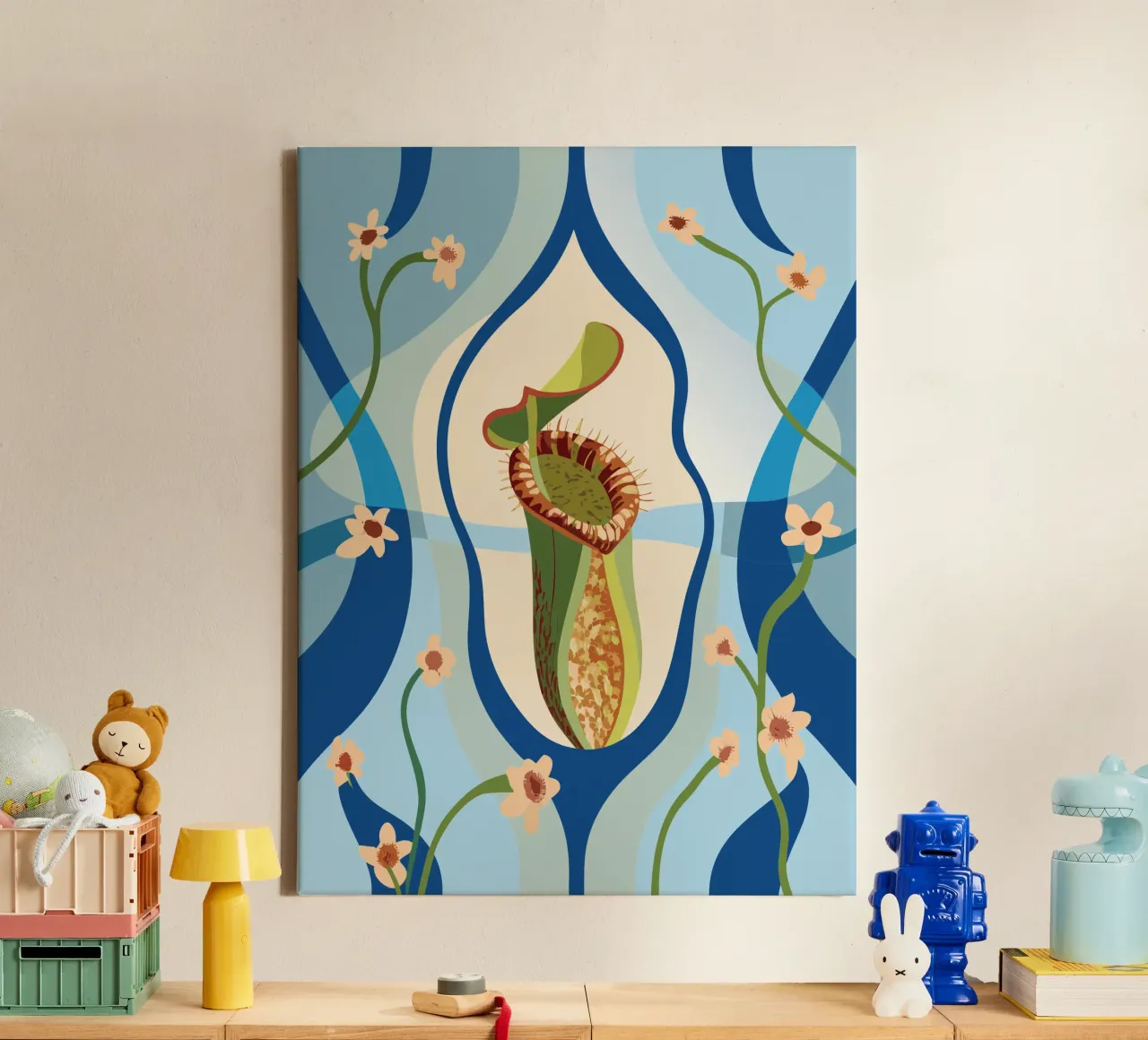 Fiore di Nepethes tela con Cornice a cassetta da HAPPY SHOP