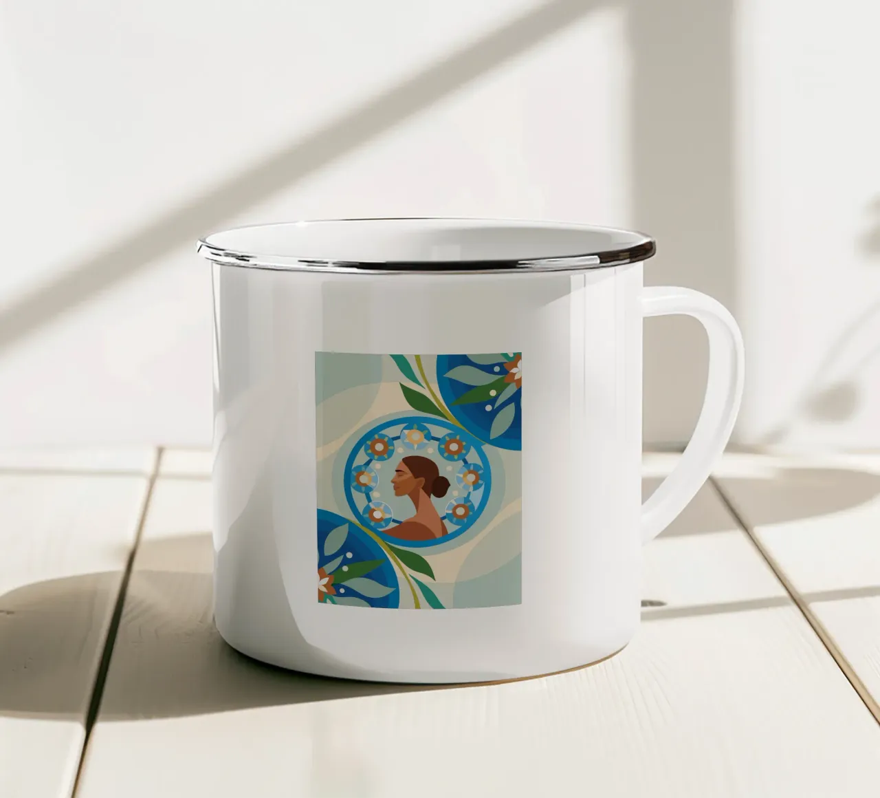 Fiore di Nymphaea Tetragona tazza in smalto da HAPPY SHOP