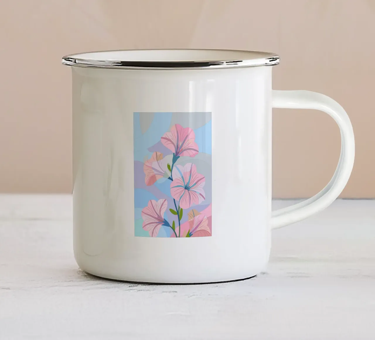 Fiori di petunia tazza in smalto da HAPPY SHOP