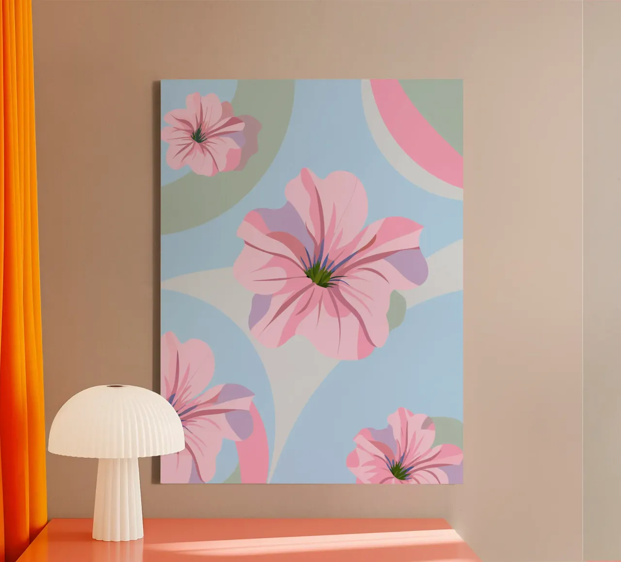 Fiori di petunia tela con Cornice a cassetta da HAPPY SHOP