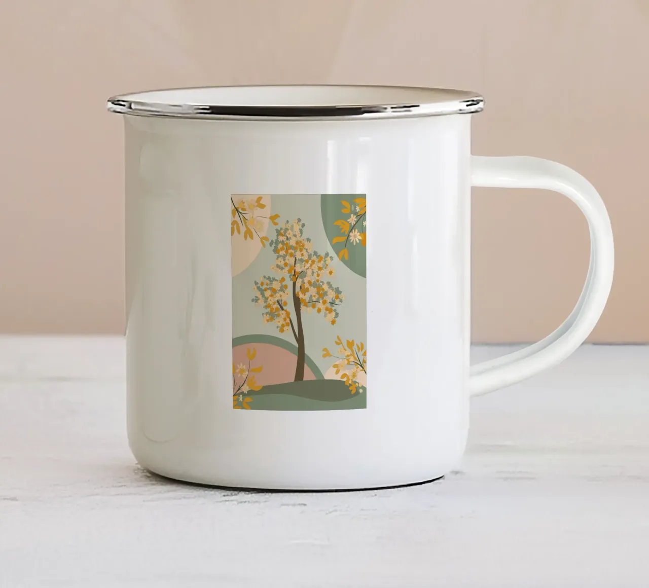 Albero dei ciliegi in fiore tazza in smalto da HAPPY SHOP