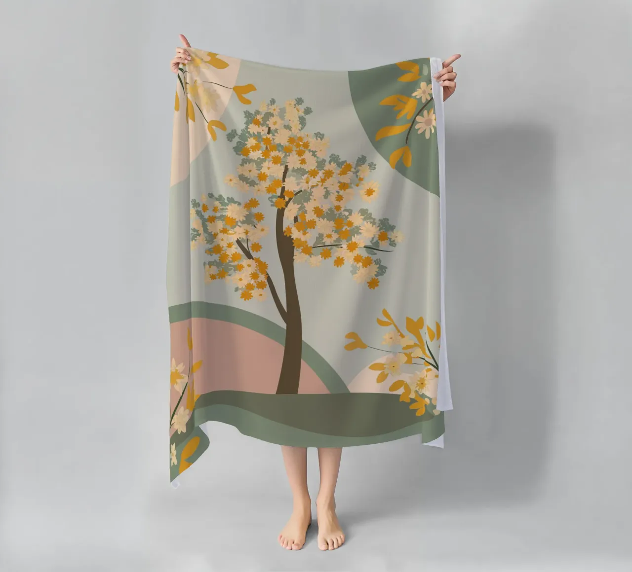 Albero dei ciliegi in fiore telo mare da HAPPY SHOP