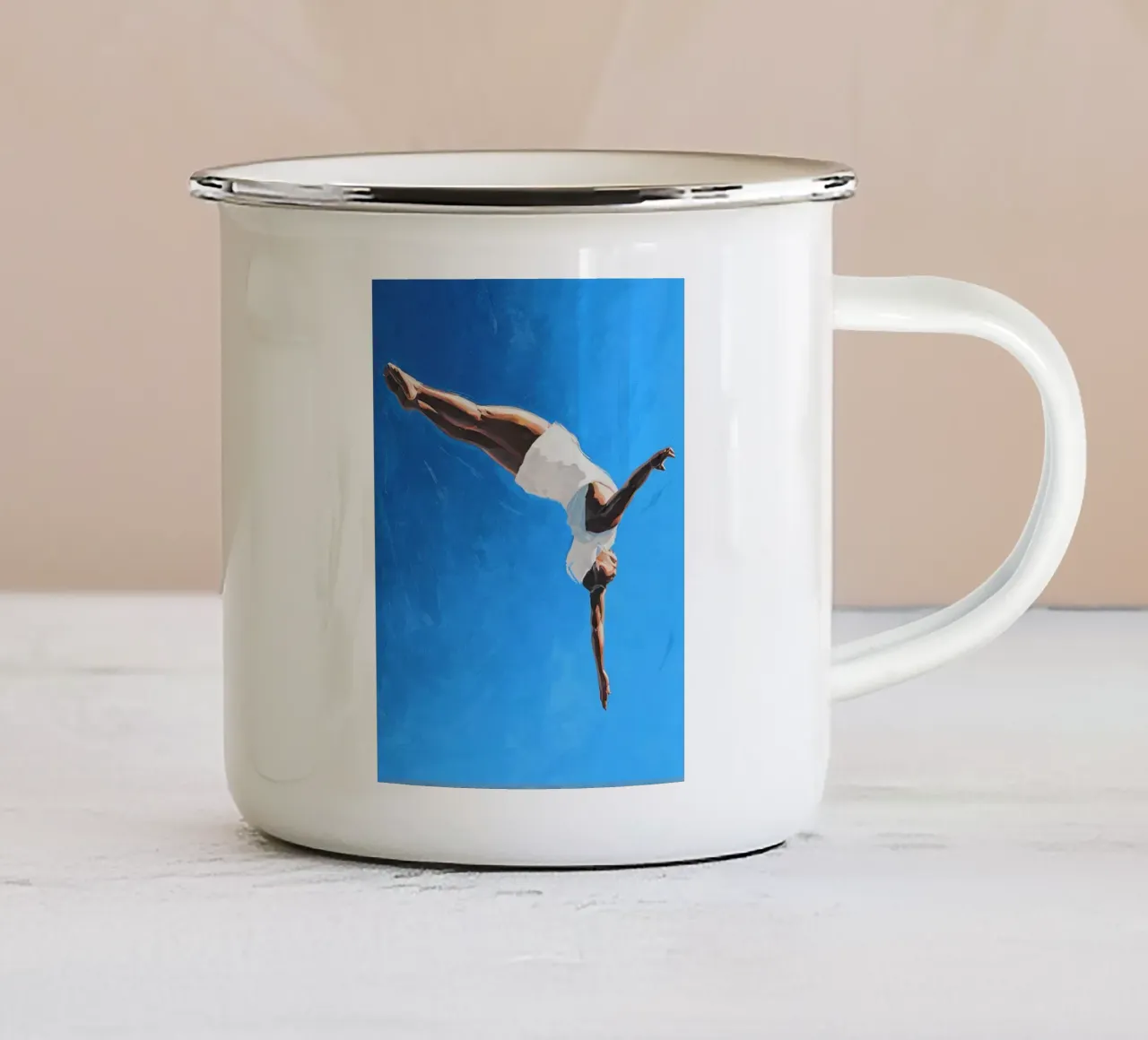 Nel blu tazza in smalto da Kunst und Kontrast