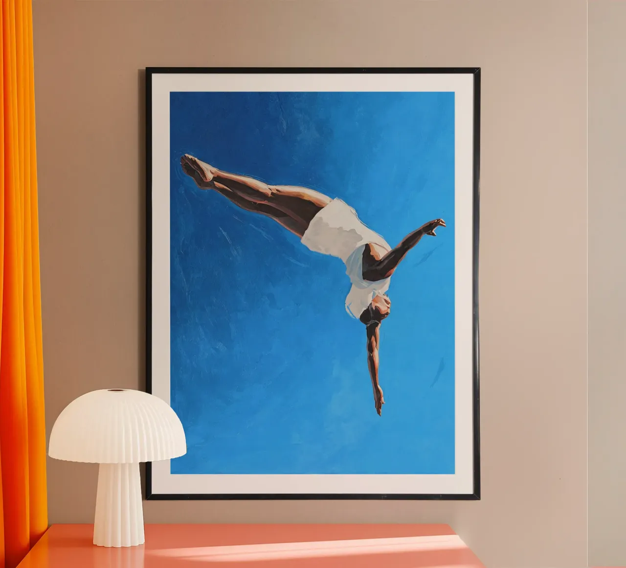 Nel blu poster con telaio in legno da Kunst und Kontrast