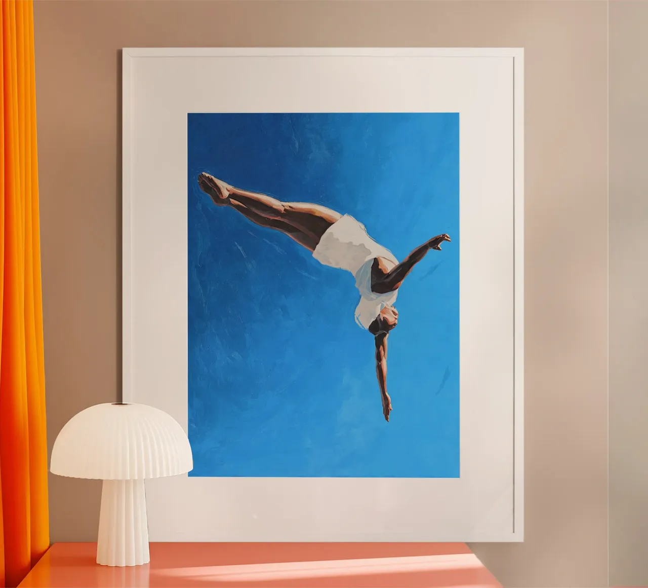 Nel blu poster con telaio in legno da Kunst und Kontrast