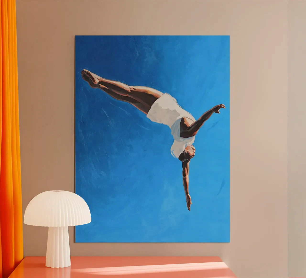 Nel blu poster con telaio in legno da Kunst und Kontrast