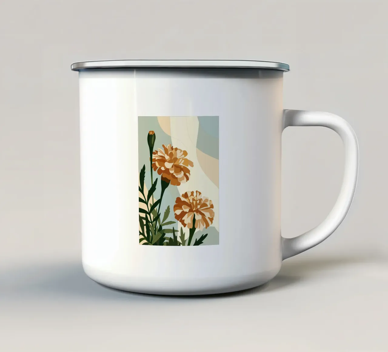 Tagetes Erecta Fiore tazza in smalto da HAPPY SHOP