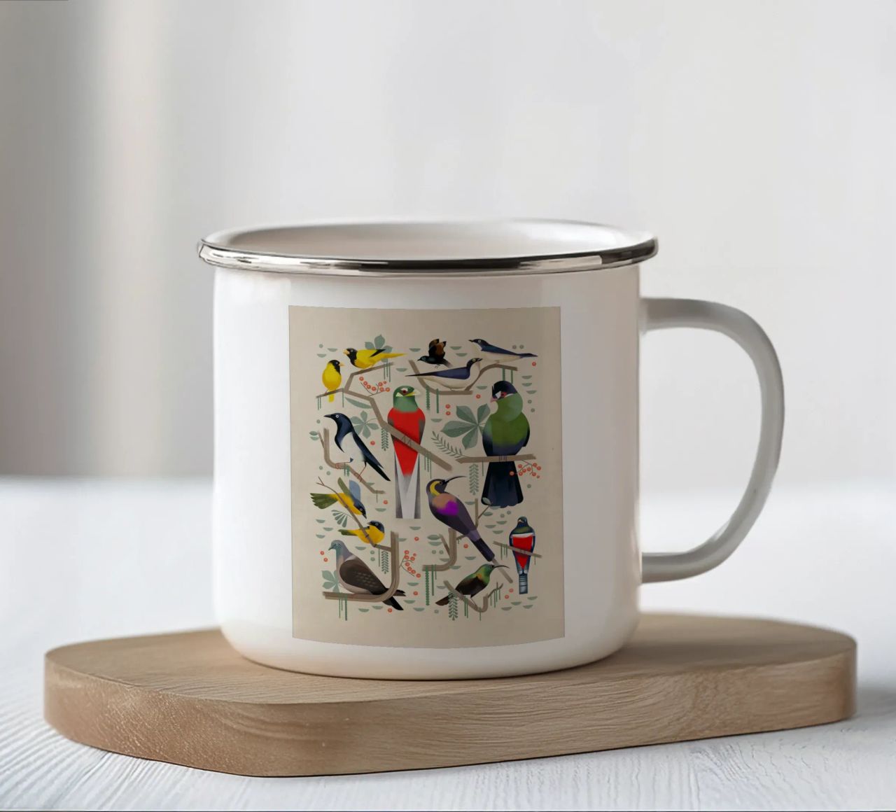 Uccelli tazza in smalto da Dieter Braun