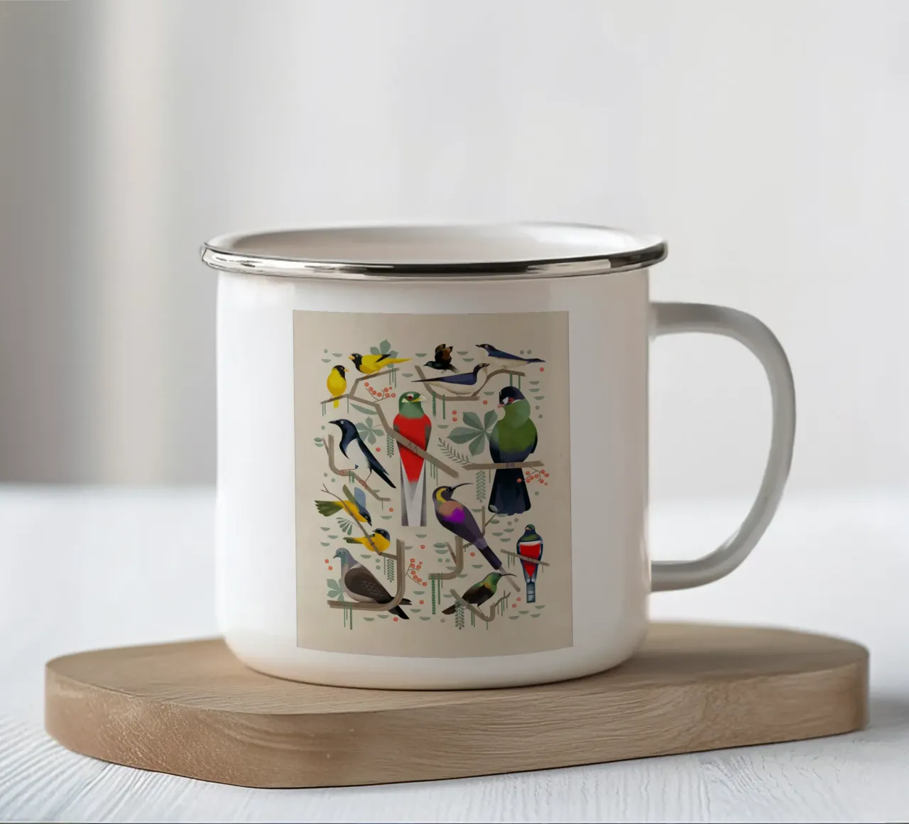 Uccelli tazza in smalto da Dieter Braun