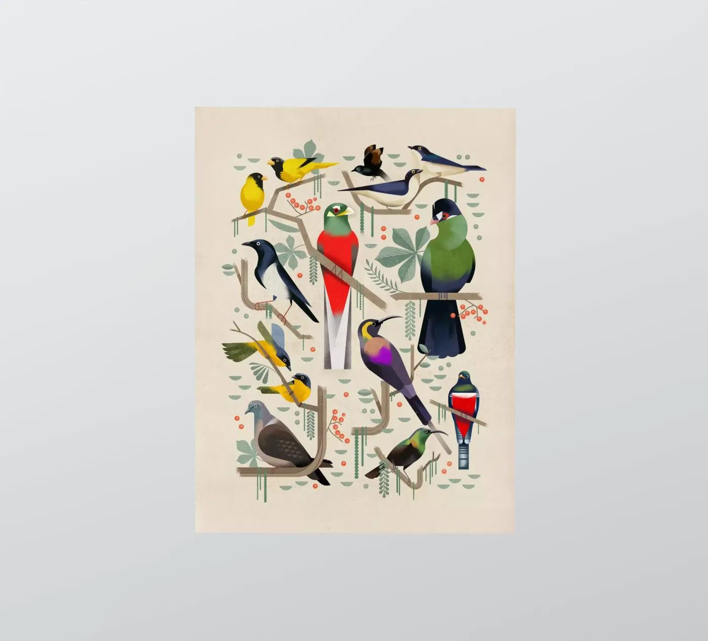 Vogels sticker van Dieter Braun