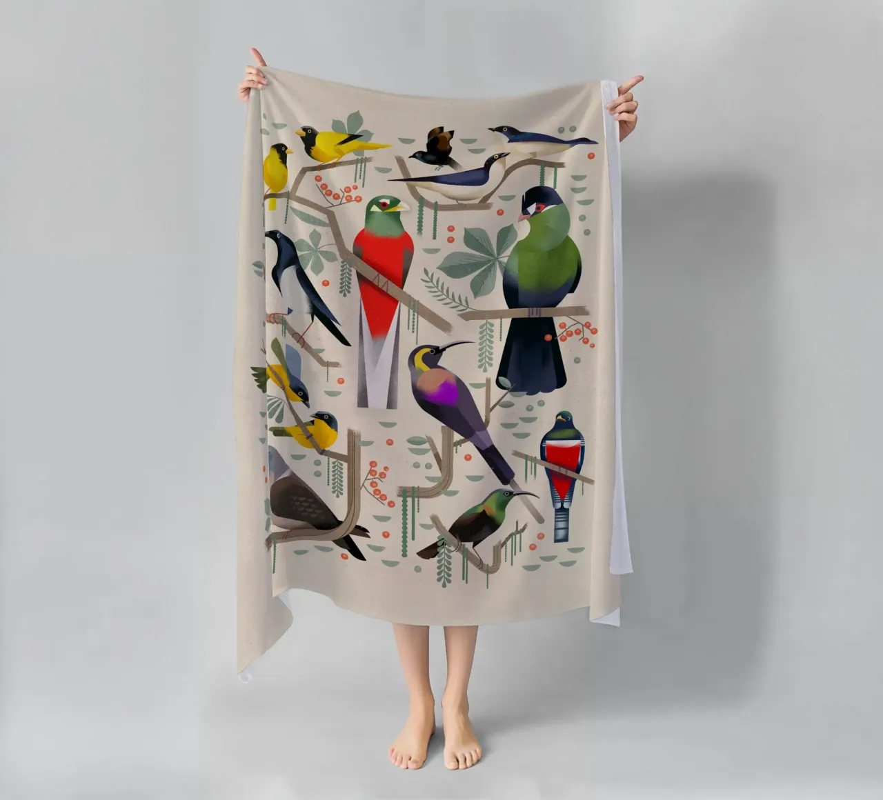 Birds beach towel by Dieter Braun