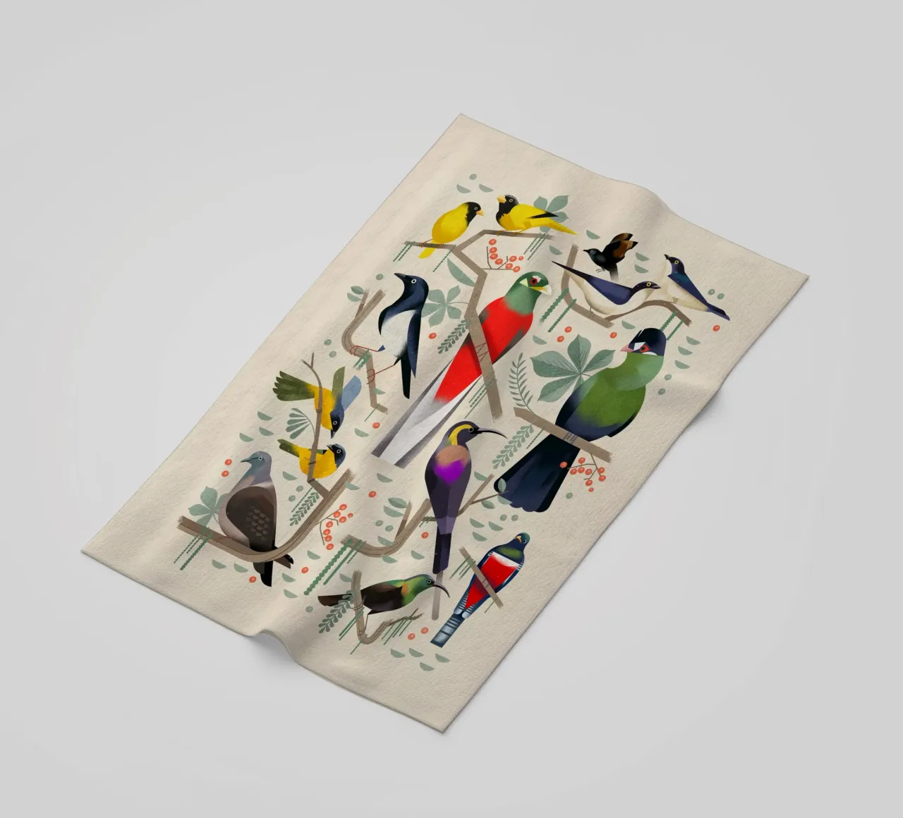 Birds beach towel by Dieter Braun
