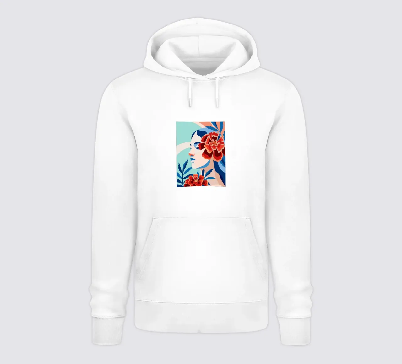 Donna con fiori felpa con cappuccio da HAPPY SHOP