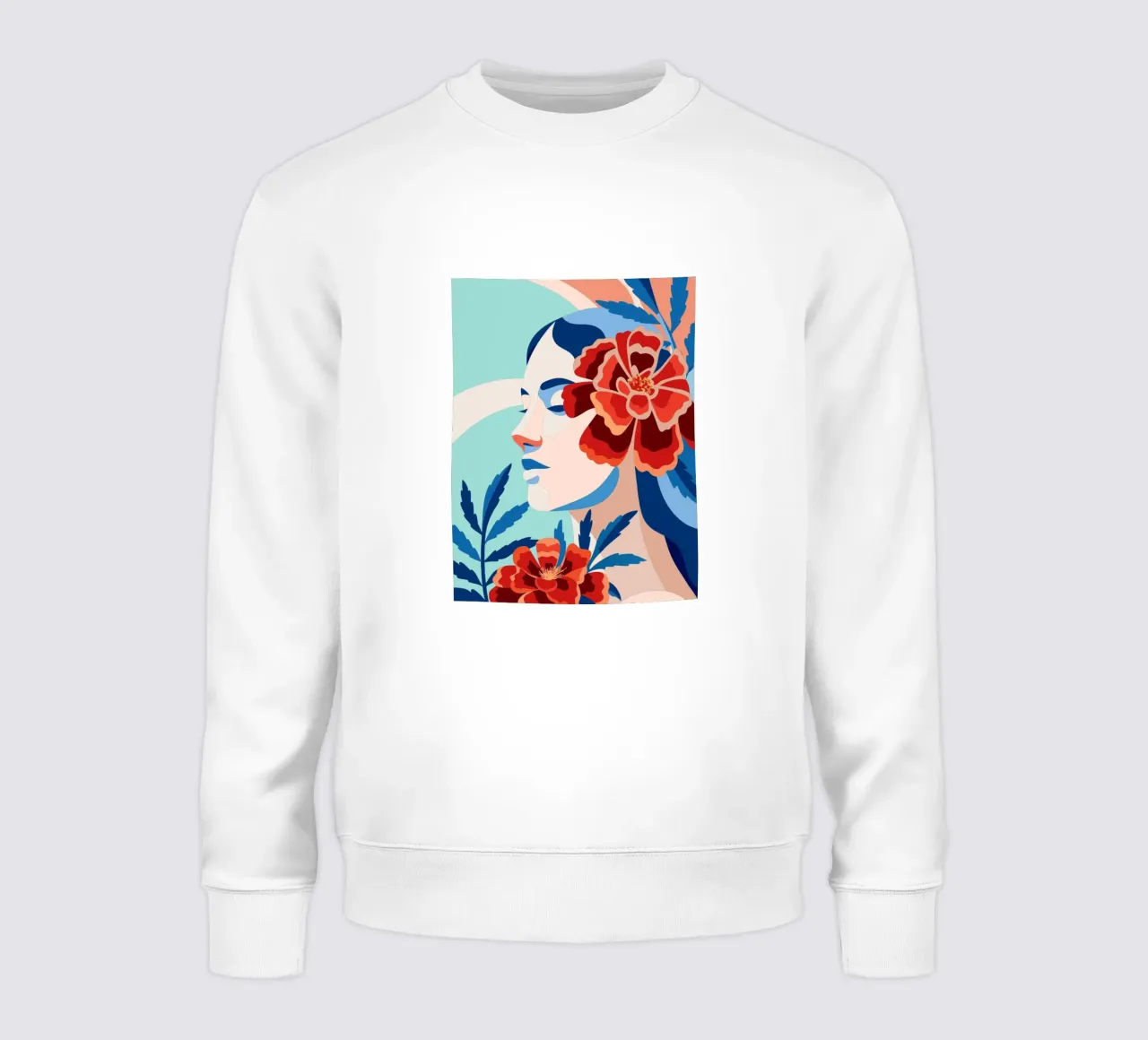 Donna con fiori felpa da HAPPY SHOP