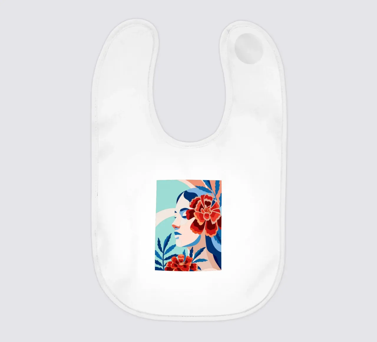 Donna con fiori bavaglino da HAPPY SHOP