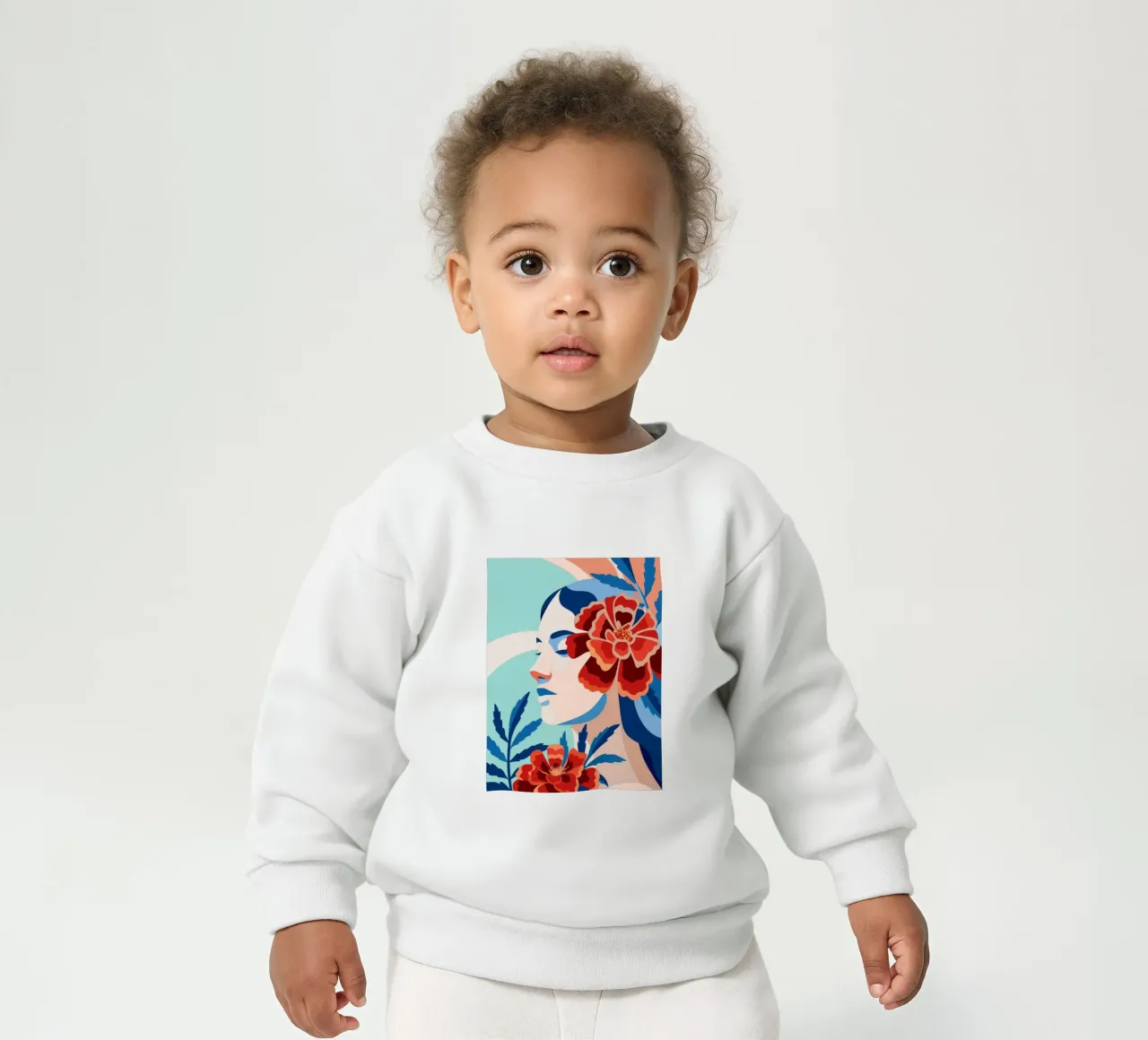 Donna con fiori felpa neonato da HAPPY SHOP