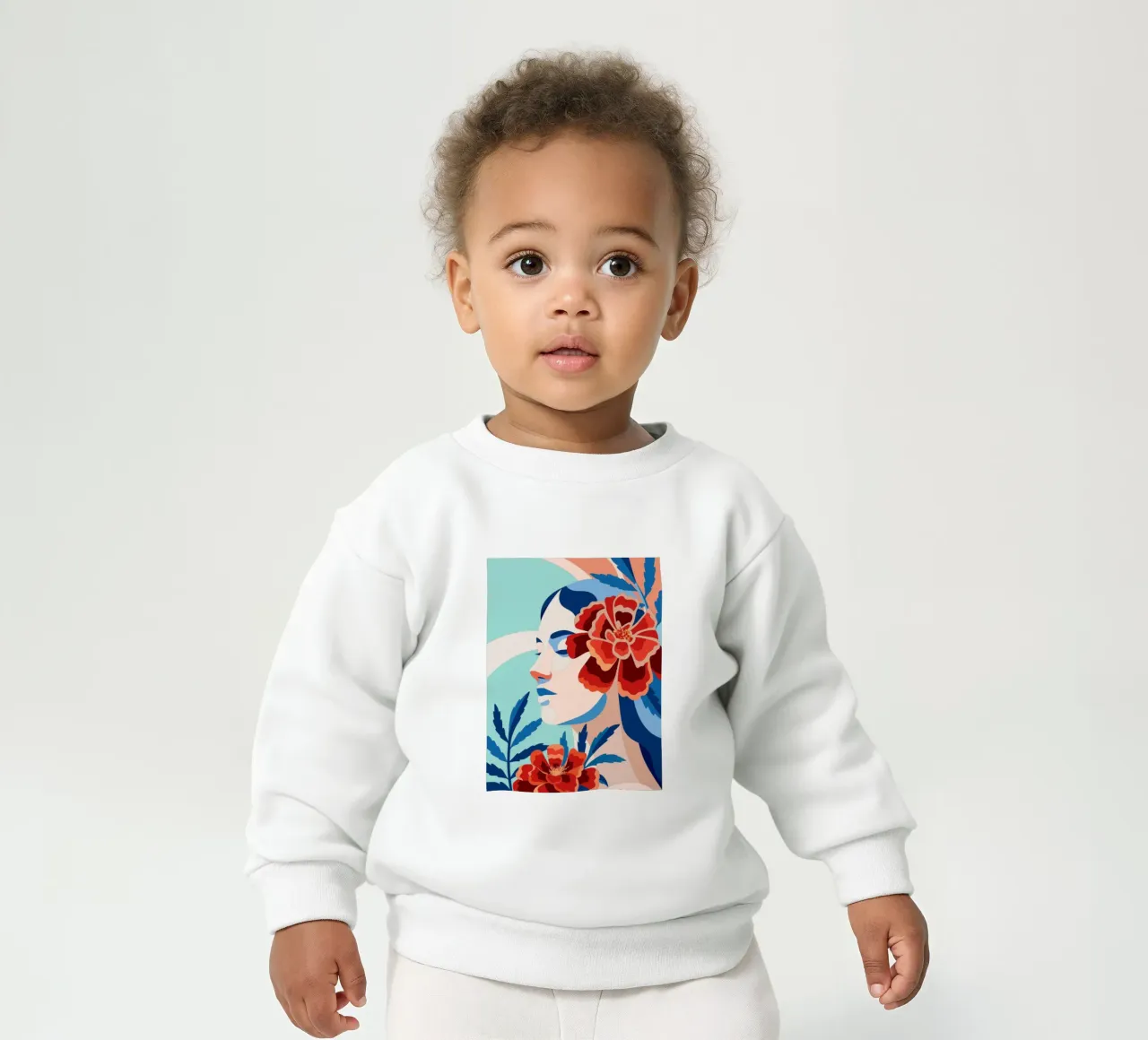 Donna con fiori felpa neonato da HAPPY SHOP