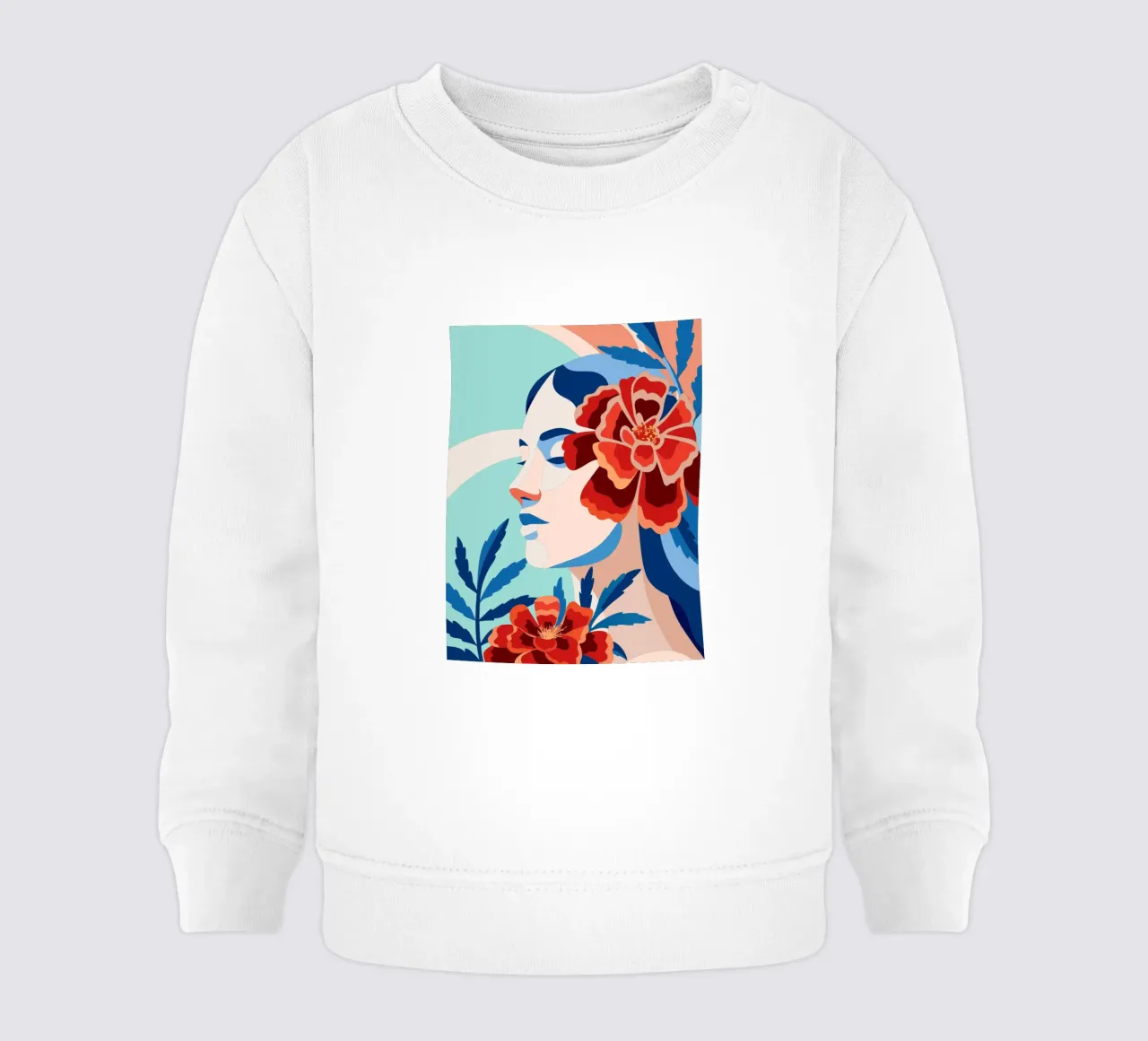Donna con fiori felpa neonato da HAPPY SHOP