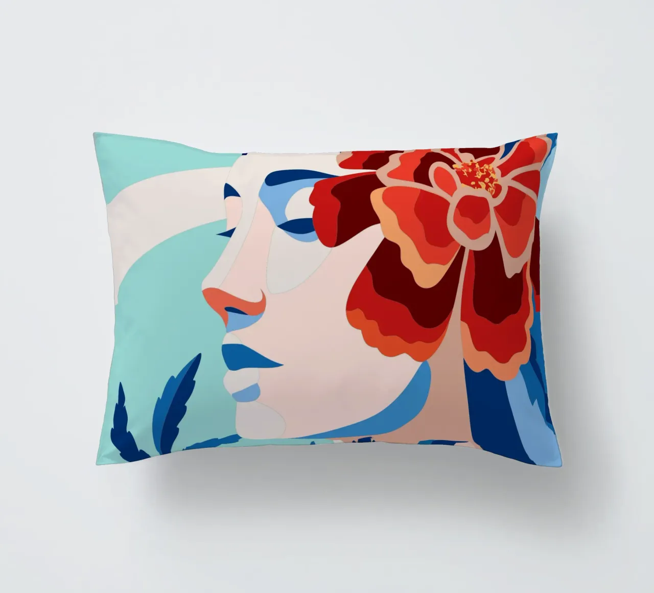 Donna con fiori cuscino da HAPPY SHOP