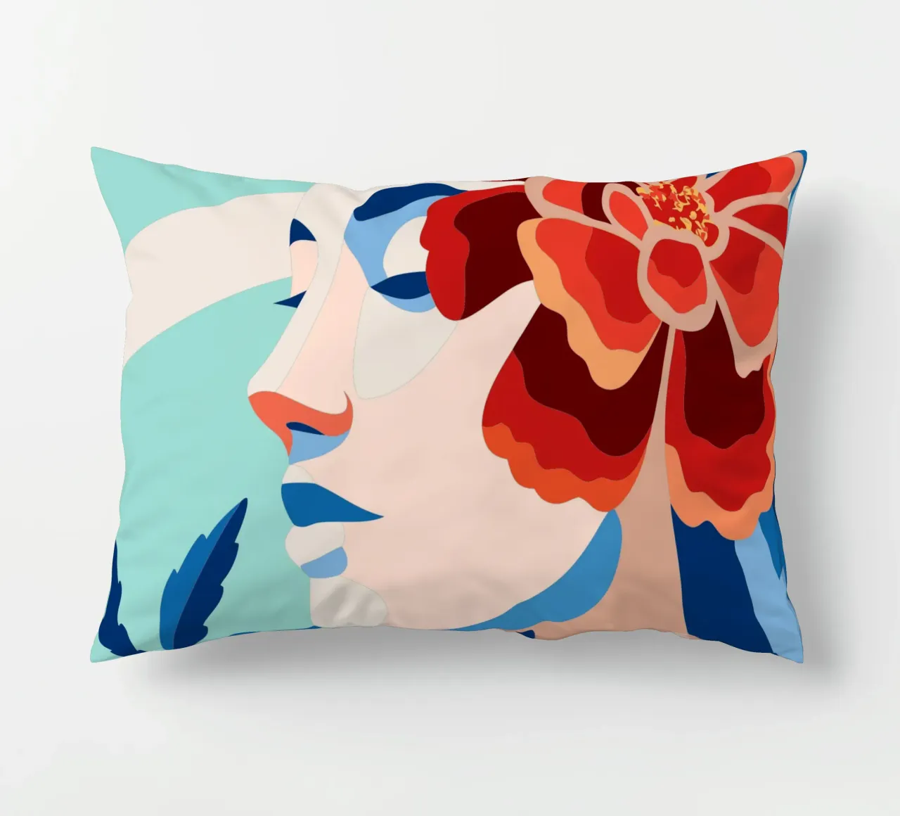 Donna con fiori cuscino da HAPPY SHOP