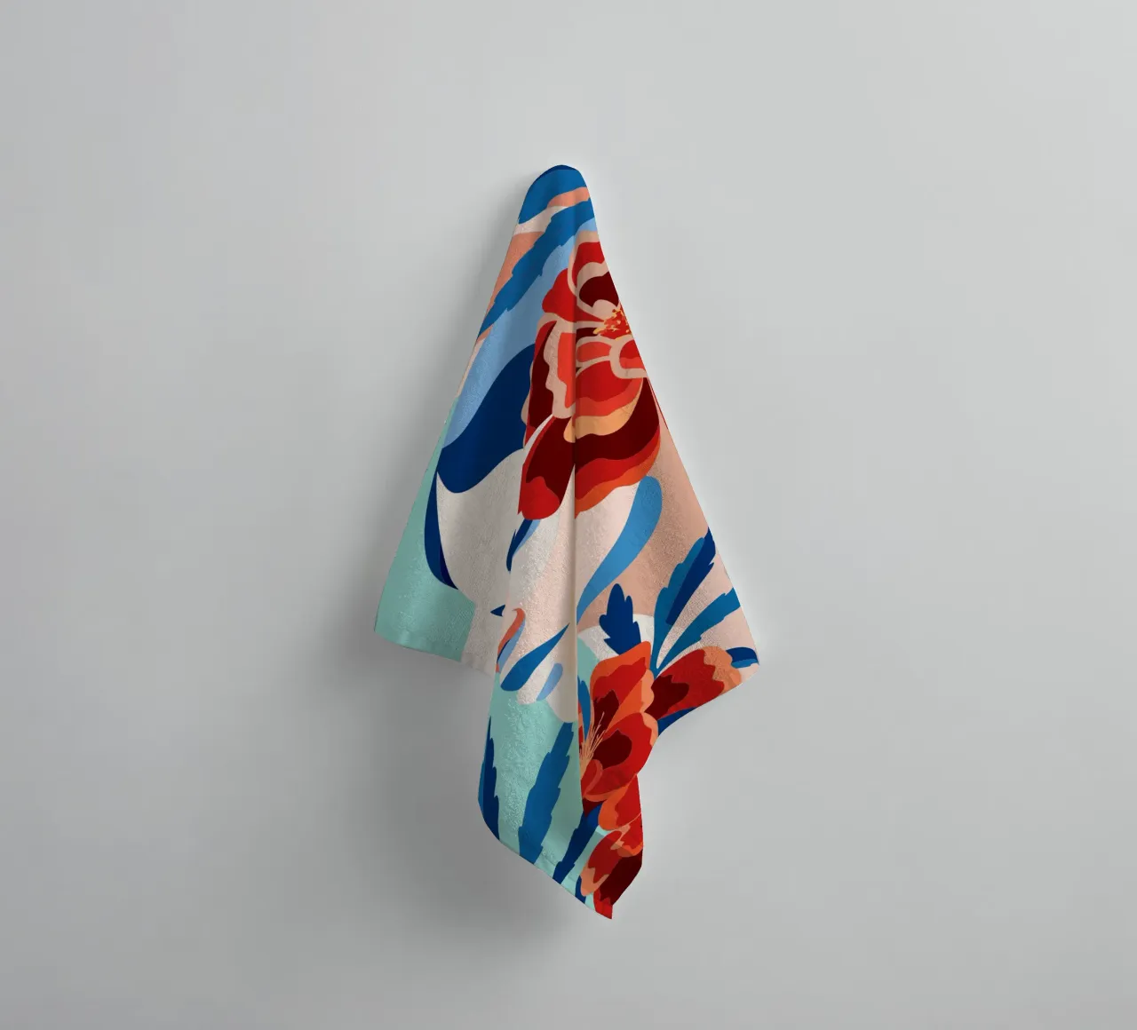 Donna con fiori asciugamano da bagno da HAPPY SHOP