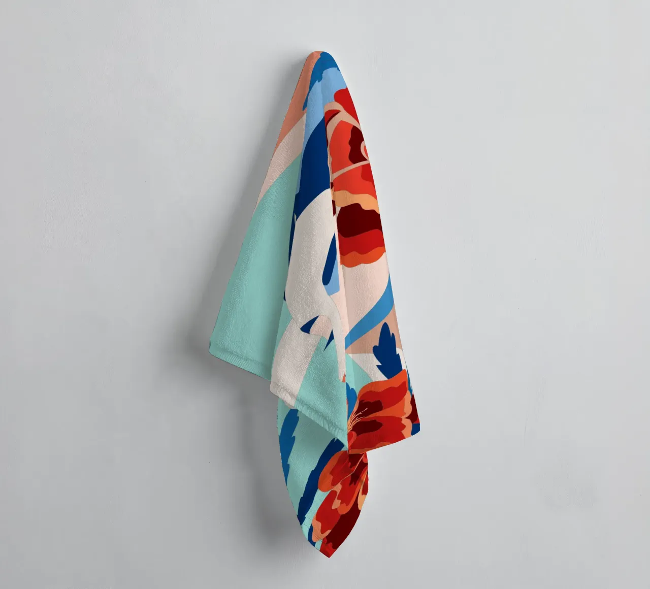 Donna con fiori asciugamano da bagno da HAPPY SHOP