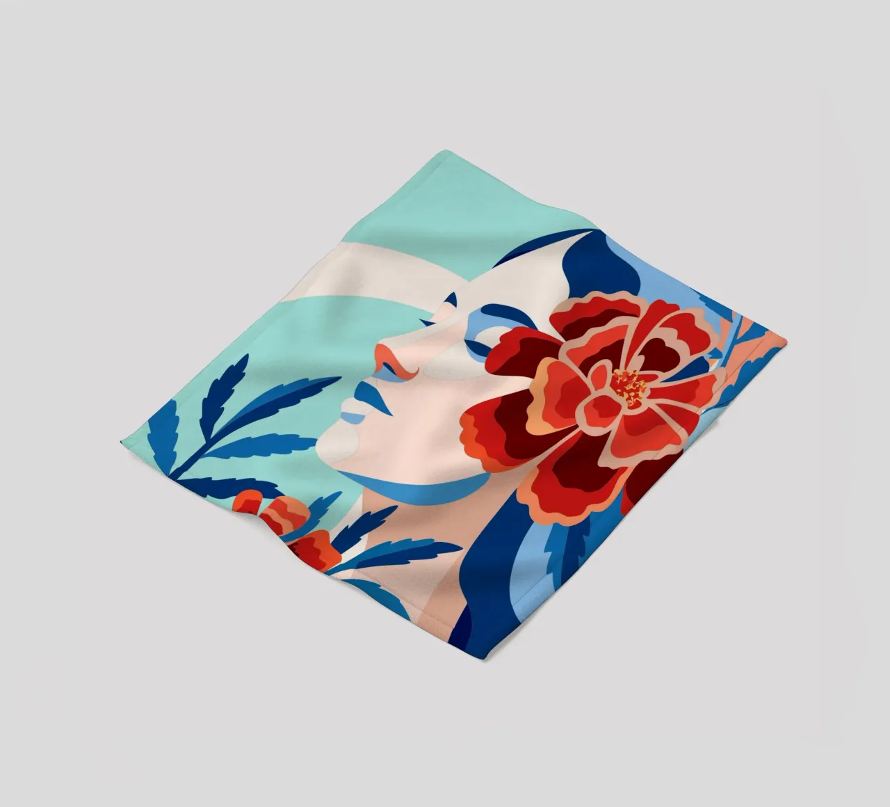 Donna con fiori coperta in pile da HAPPY SHOP