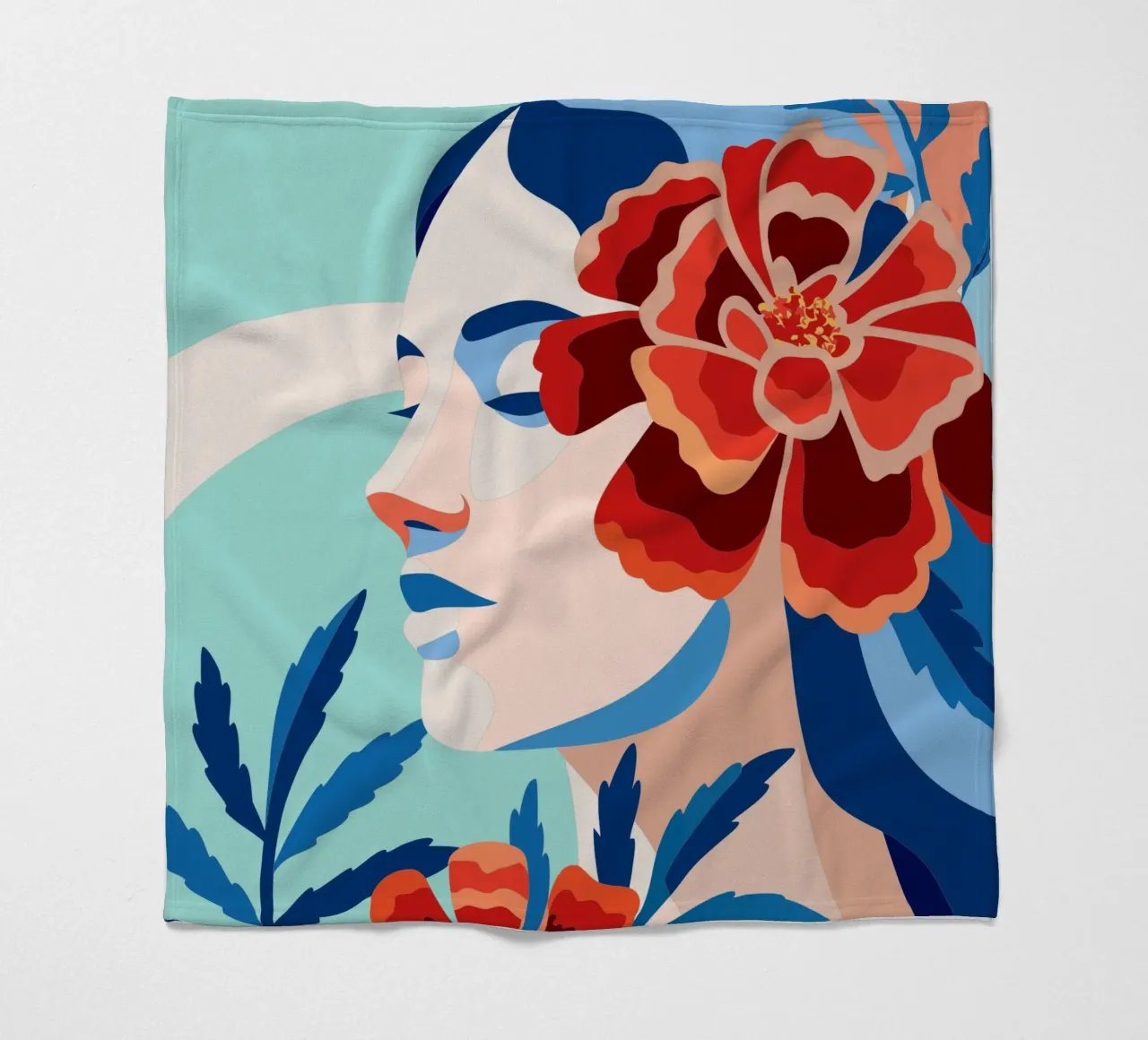 Donna con fiori coperta in pile da HAPPY SHOP