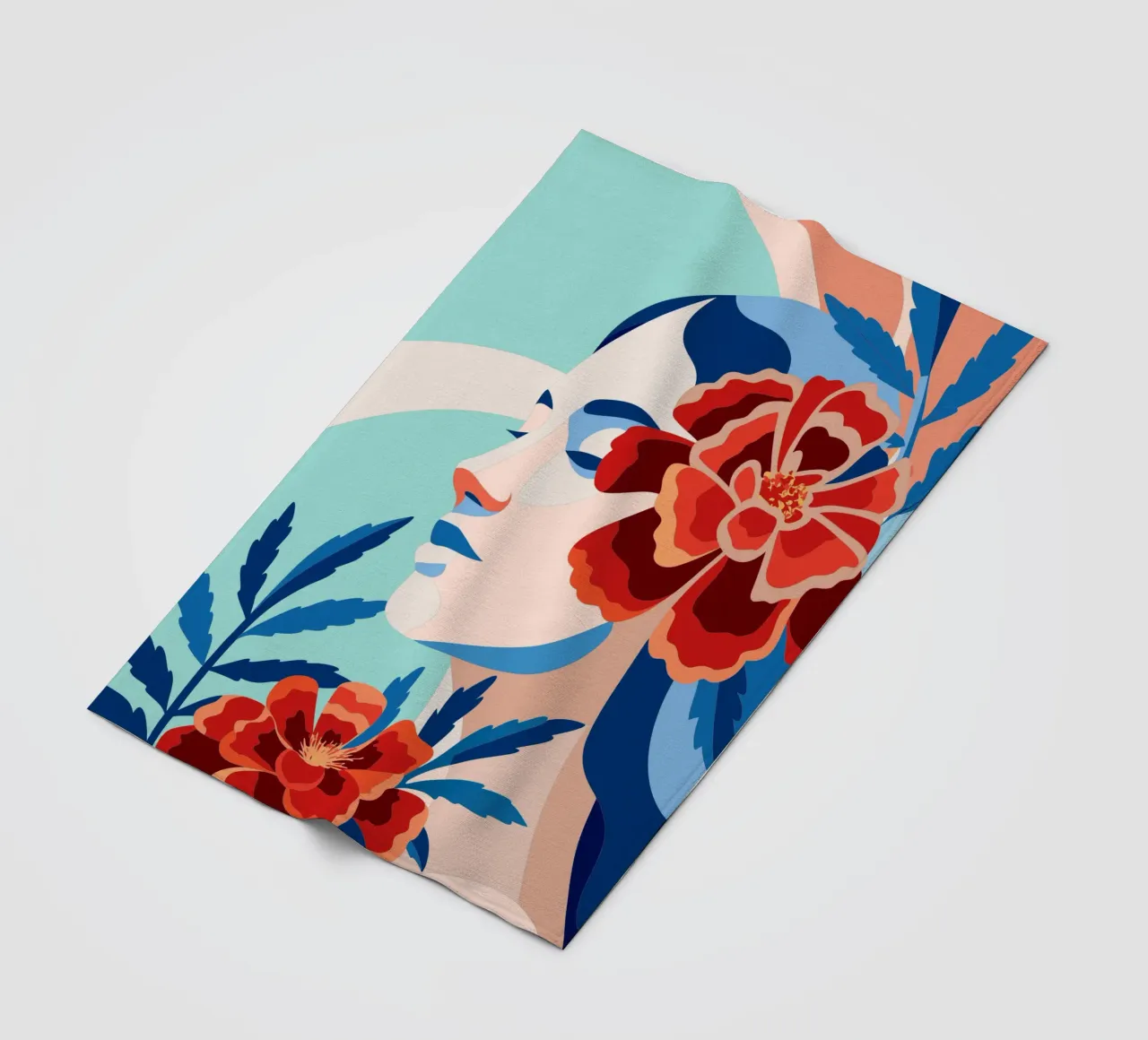 Donna con fiori coperta in pile da HAPPY SHOP